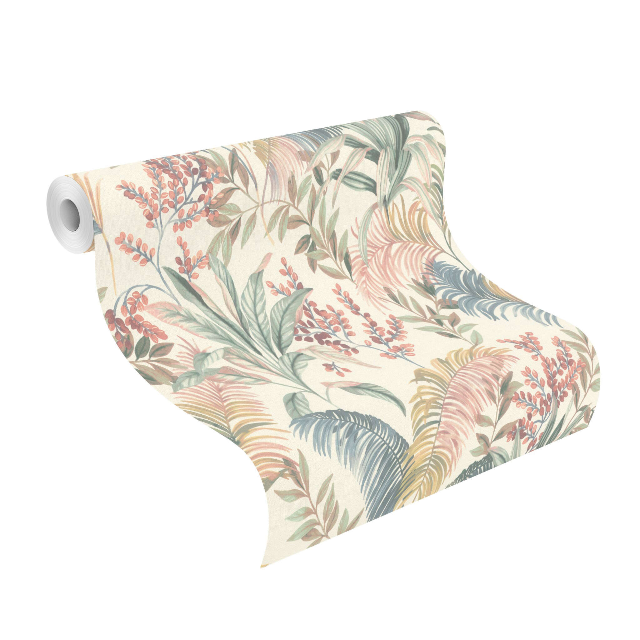 10-481952 Rolle abgerollt 1 Non-woven wallpaper in cream Florentine IV 481952