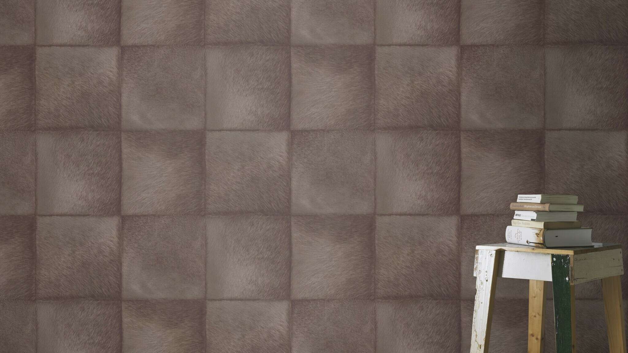 10-419139 Raumsituationen 2 Fur-look non-woven wallpaper in brown-taupe Selection 419139