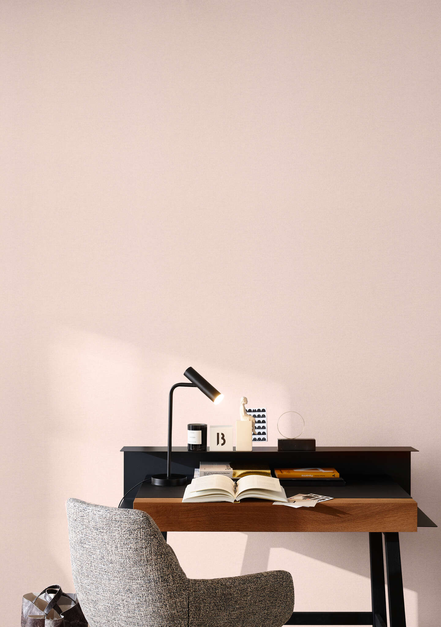 10-600254 Raumbilder 1 Room with Single-colour wallpaper with a woven look