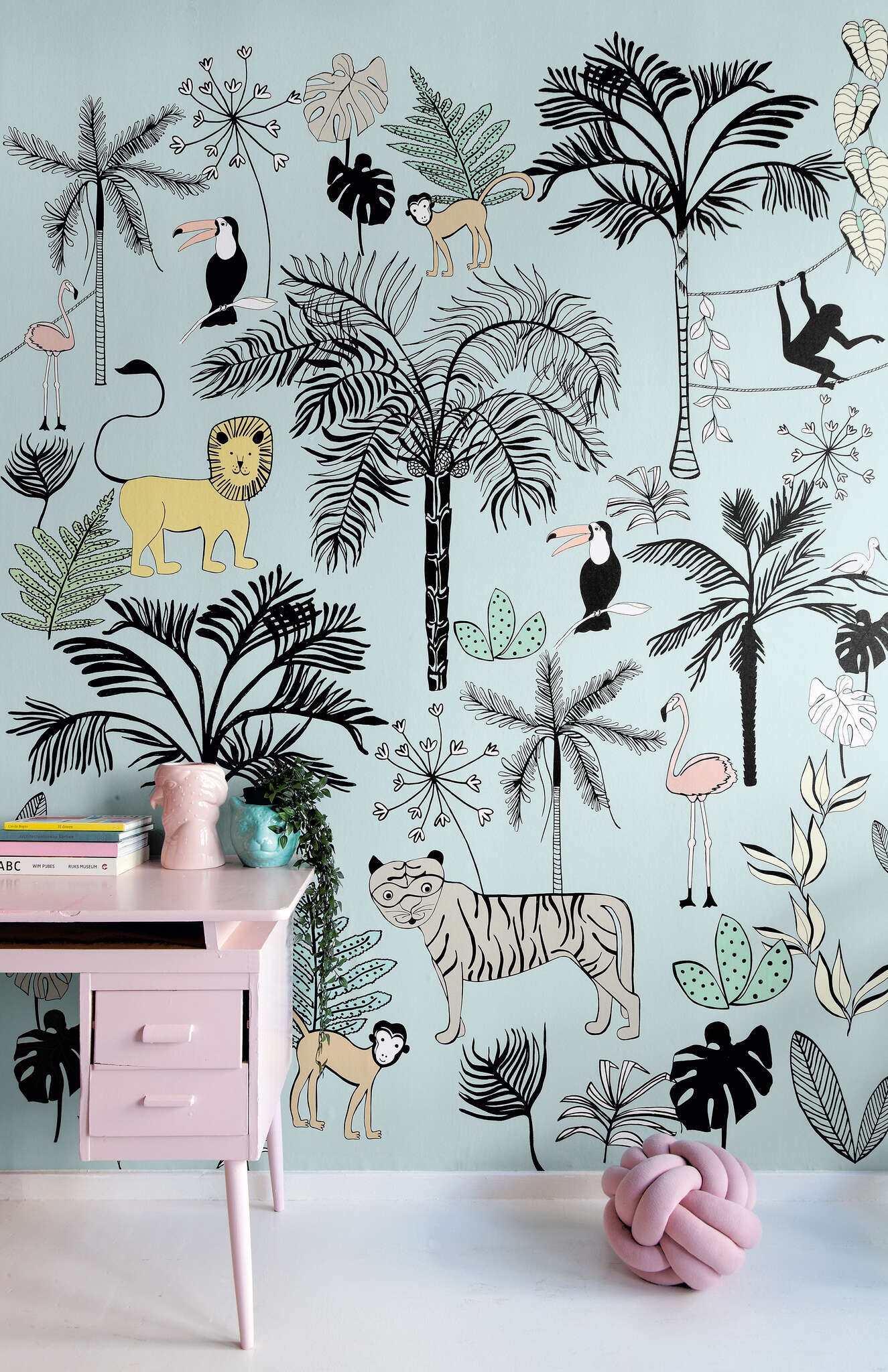 10-842197 Raumsituationen 2 Non-woven wallpaper in turquoise Selection Digital 842197
