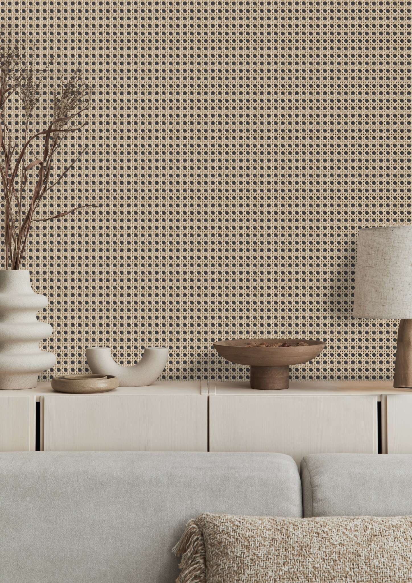 10-693300 Raumsituationen 1 Room with Wallpaper with Viennese latticework