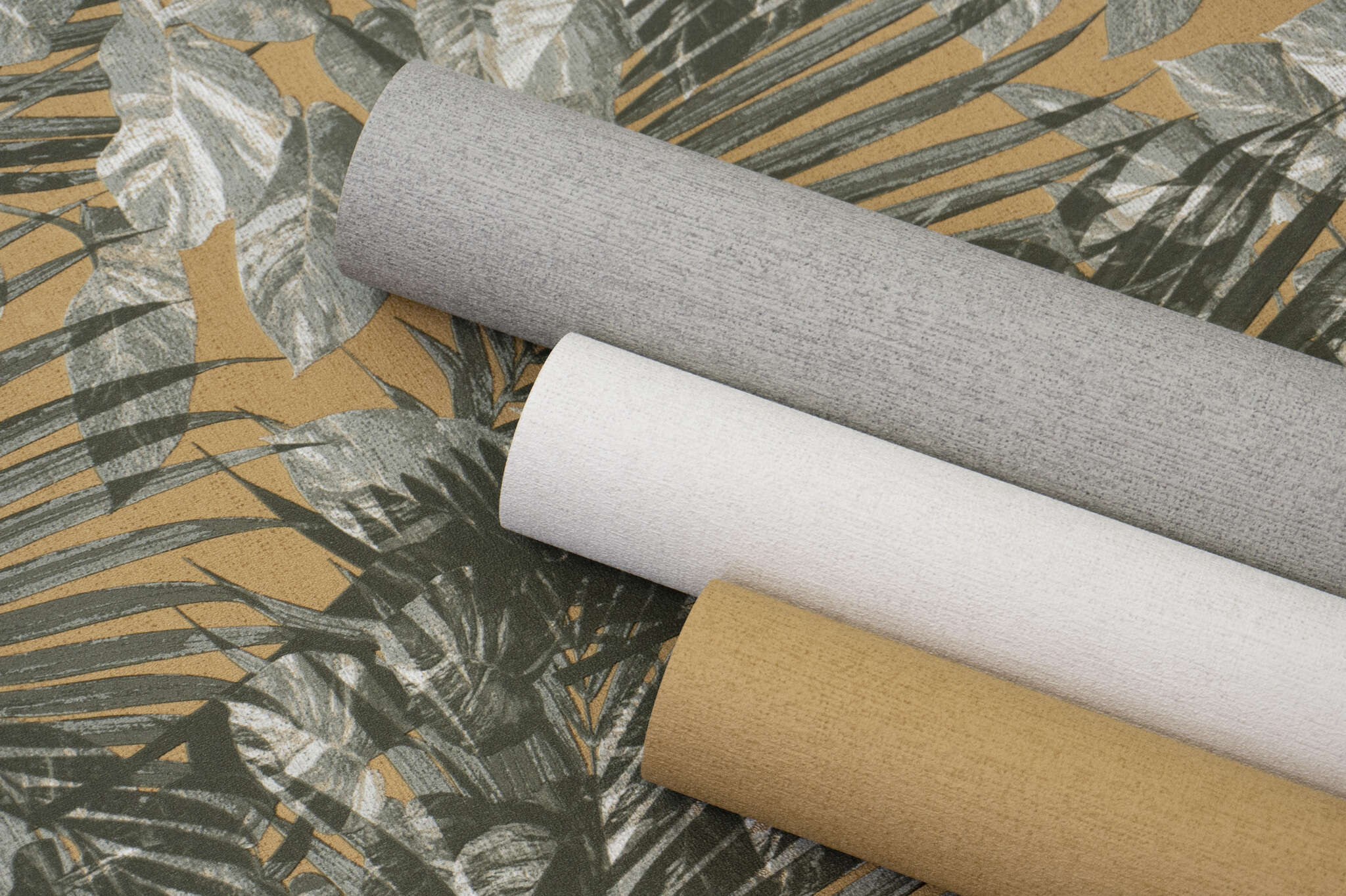 10-600292 Detailaufnahmen 4 Detailed image of Single-colour wallpaper with a woven look