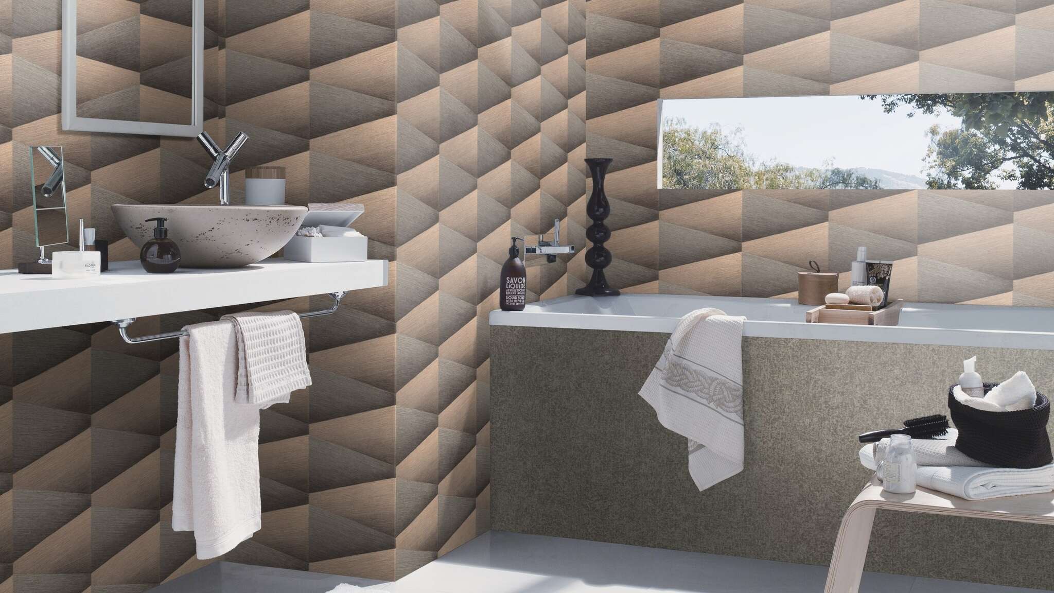 10-554670 Raumsituationen 4 Graphic non-woven wallpaper in black & brown - Composition 554670