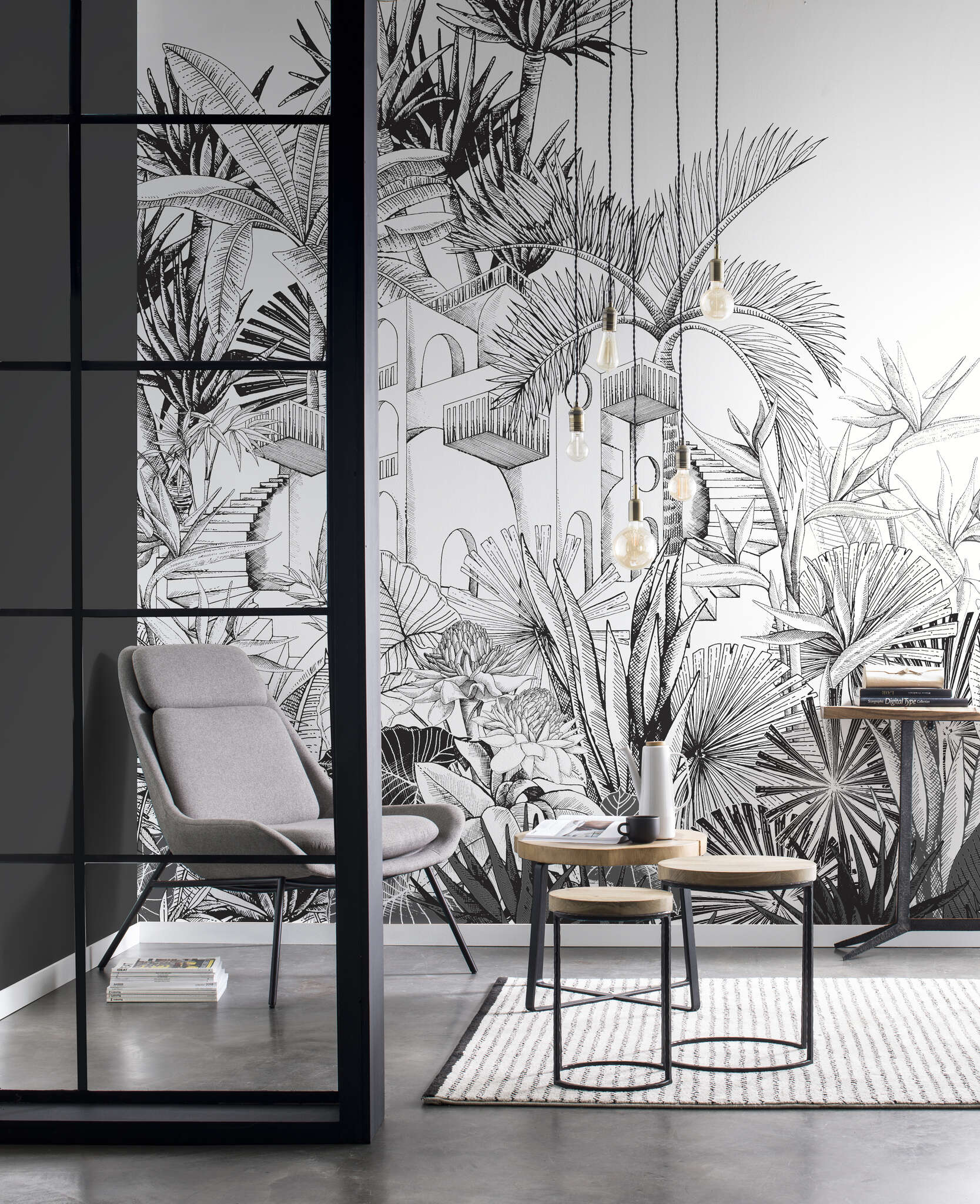 10-688153 Raumbilder 1 Papier peint panoramique jungle - Tropical House 688153