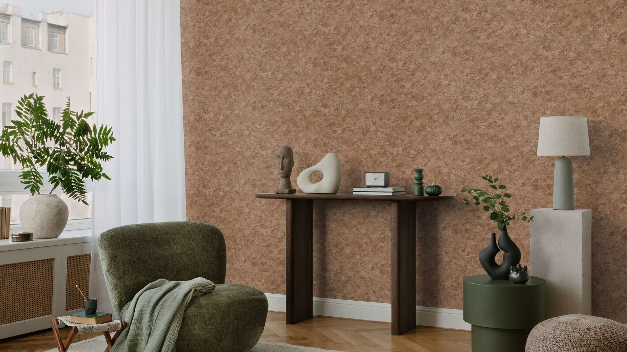 10-497540 Raumsituationen 2 Terra non-woven wallpaper in brown - Factory VI 497540