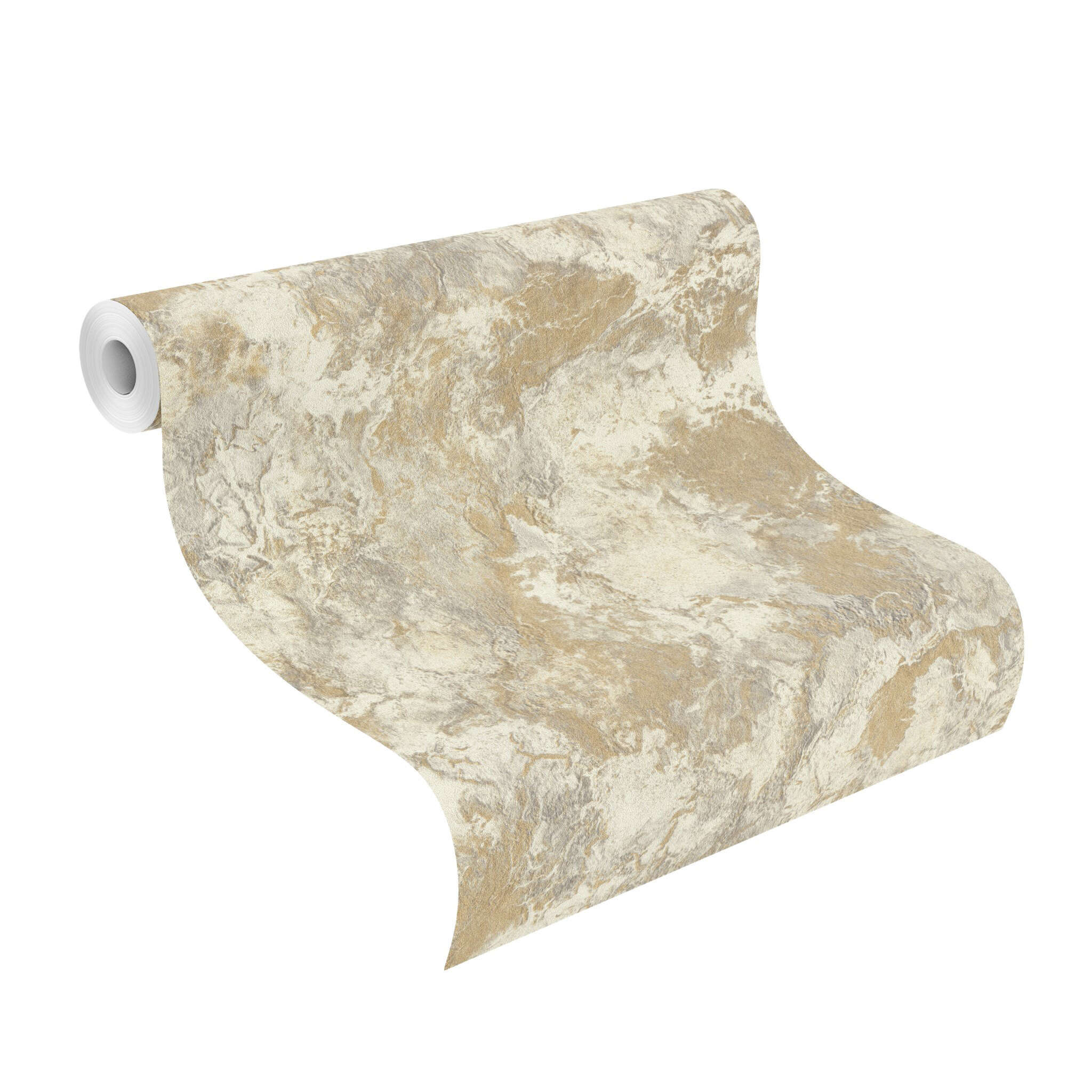 10-497236 Rolle abgerollt 1 Echo non-woven wallpaper in cream - Factory VI 497236