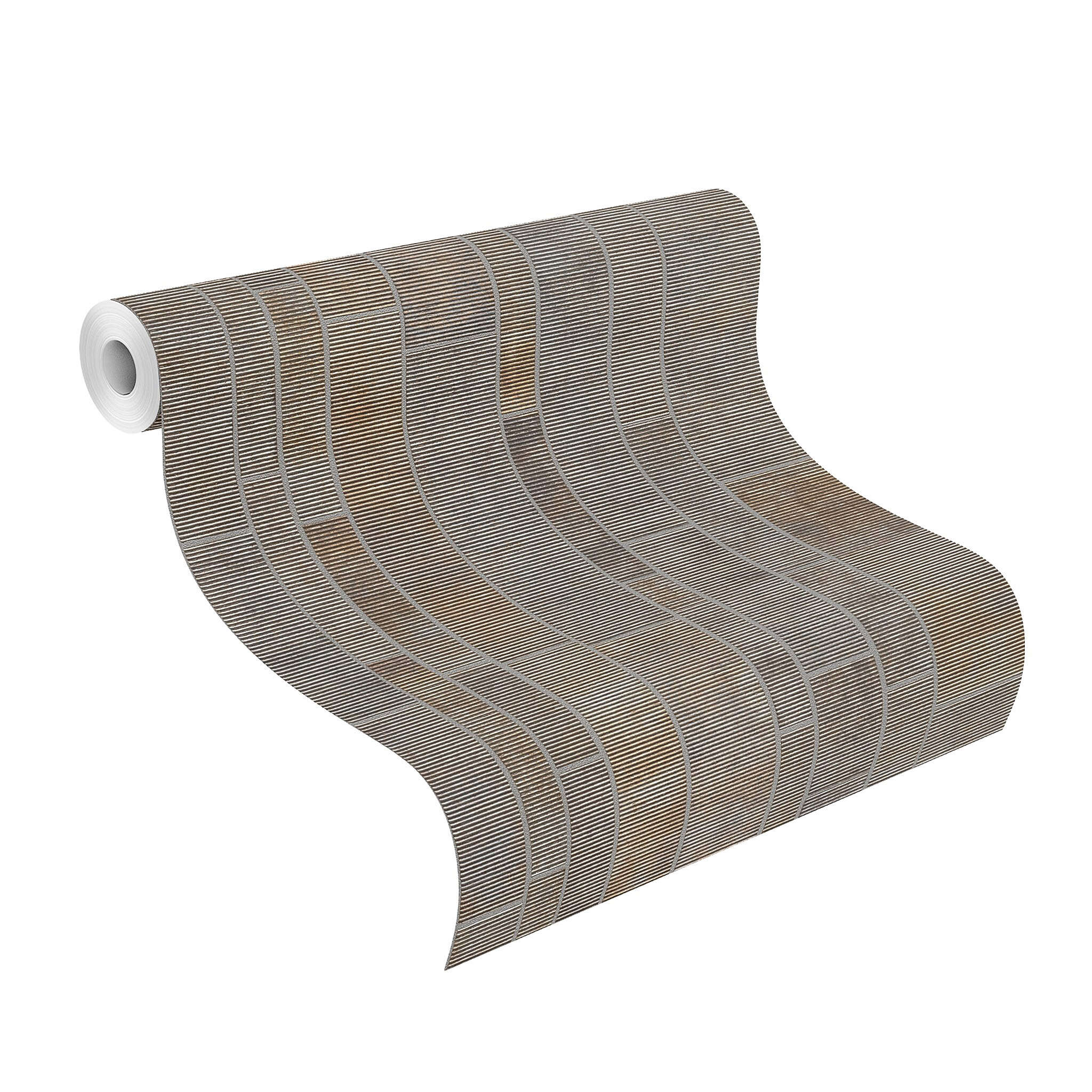 10-428216 Rolle abgerollt 1 Non-woven wallpaper in gray-grey gold Selection 428216