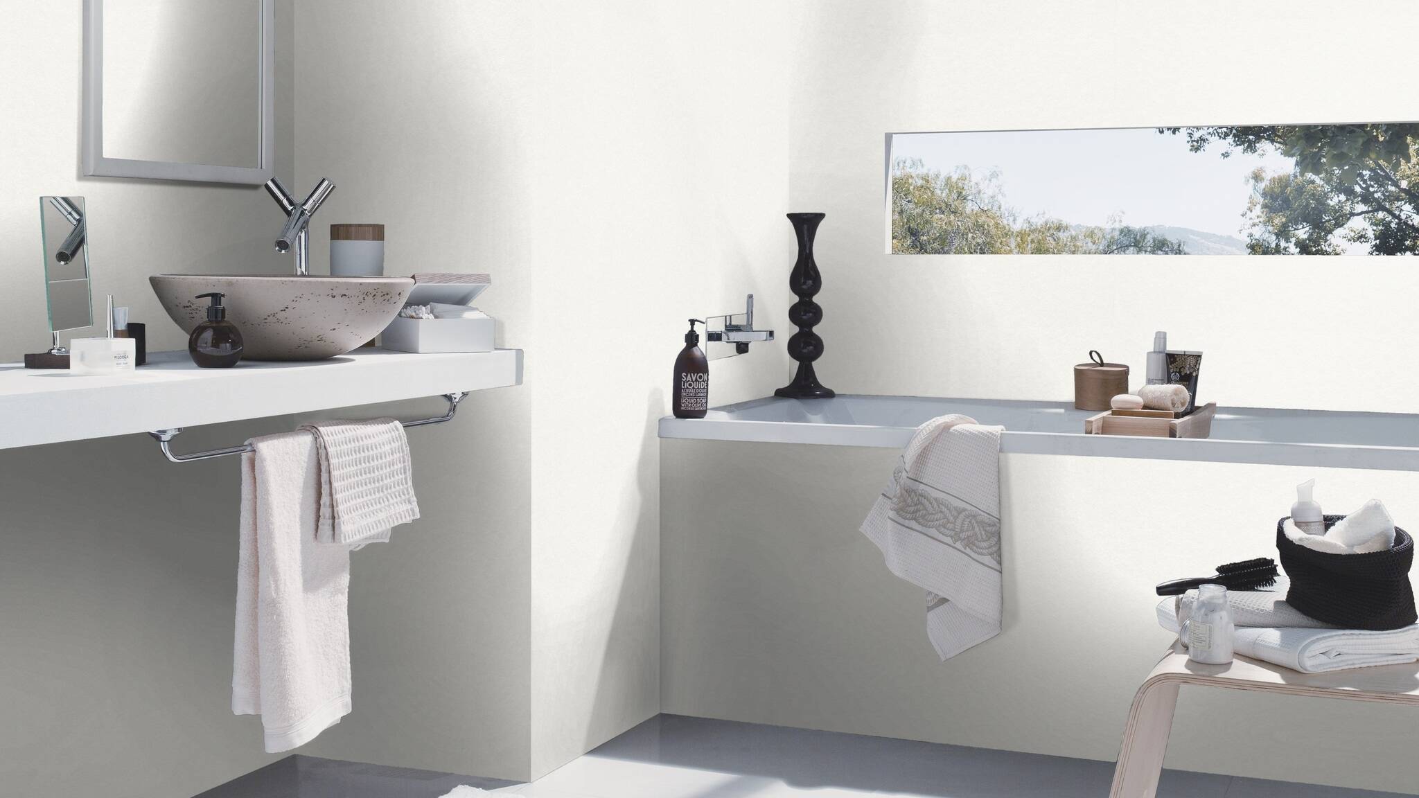 10-140200 Raumsituationen 5 Room with White, paintable waste paper non-woven