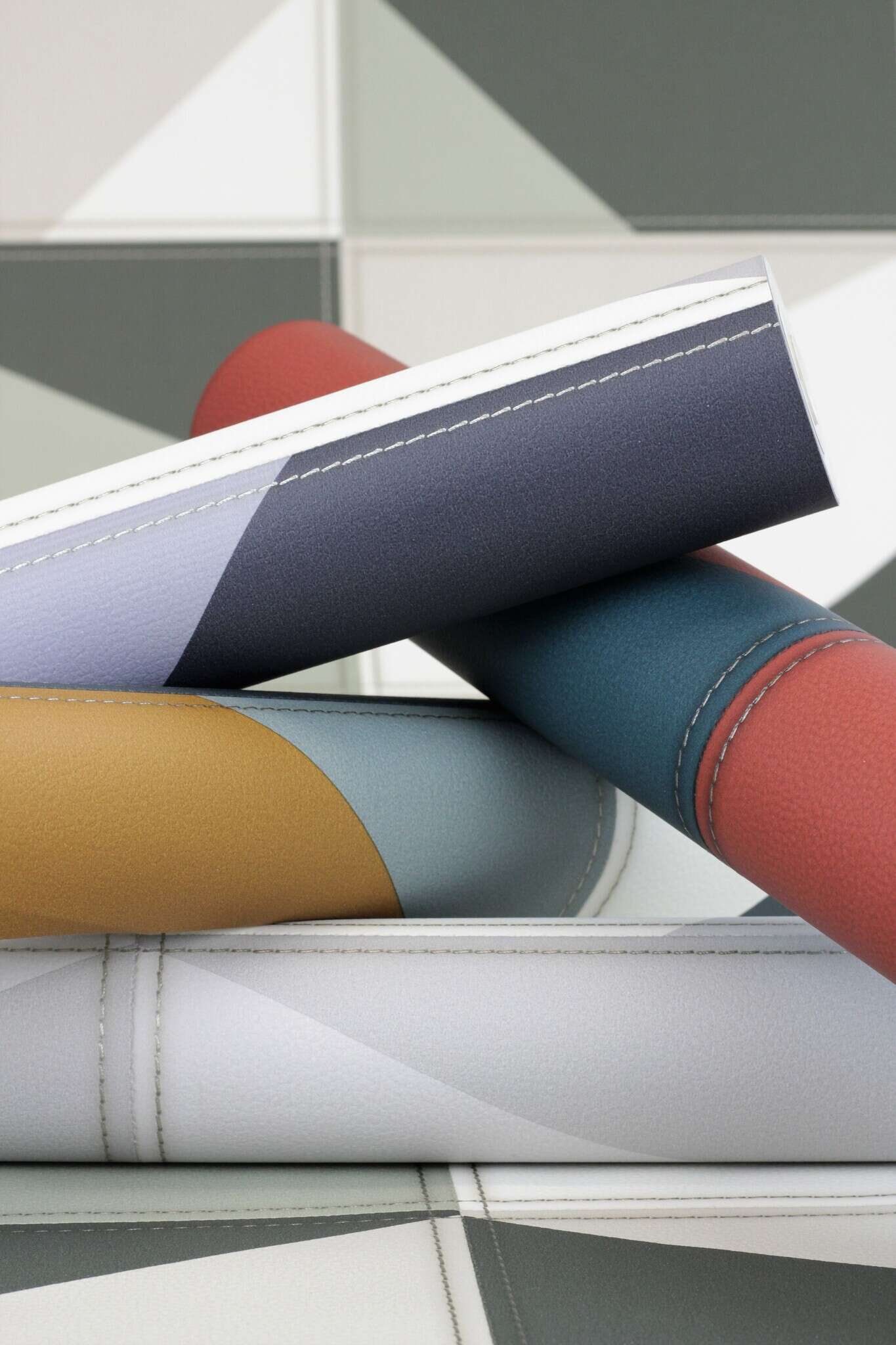 10-419269 Detailaufnahmen 6 Leather-look non-woven wallpaper in blue-dark petrol Selection 419269