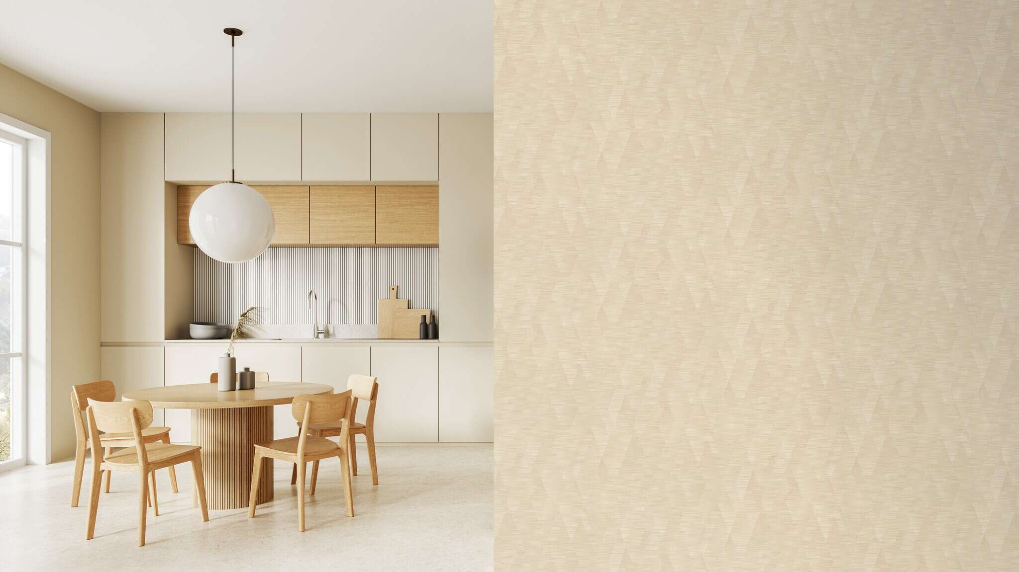 10-417241 Raumsituationen 2 Non-woven wallpaper in beige-taupe Liverna 417241