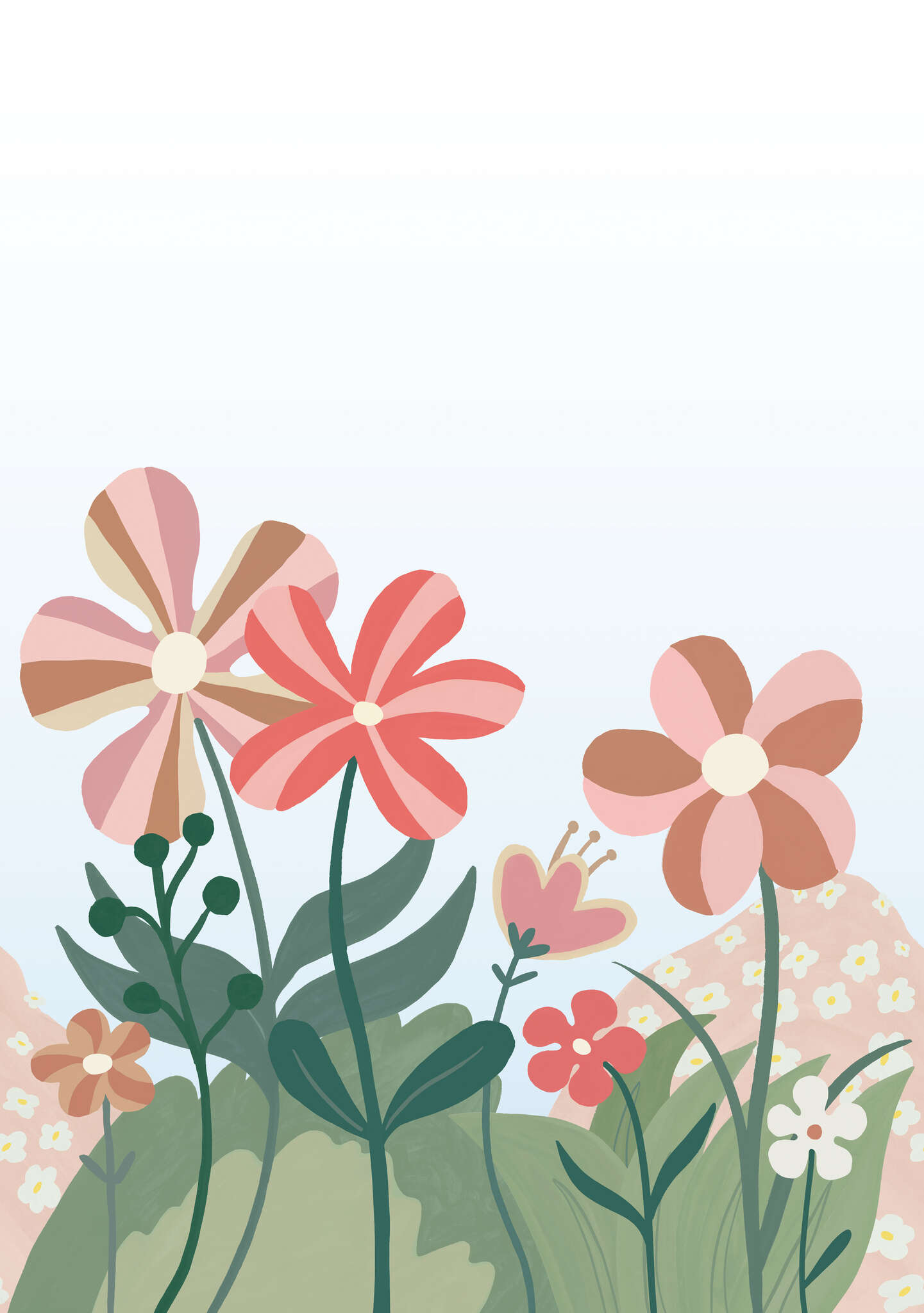 Non-woven wallpaper Flower in Pink | Roomblush - RB352