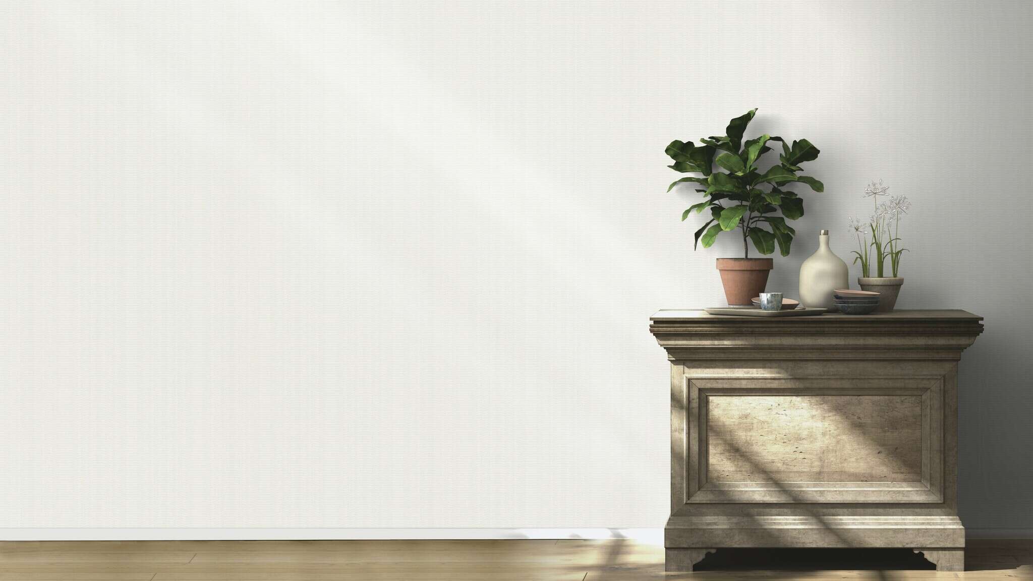 10-327700 Raumsituationen 1 Bauhaus wallpaper white paintable 327700