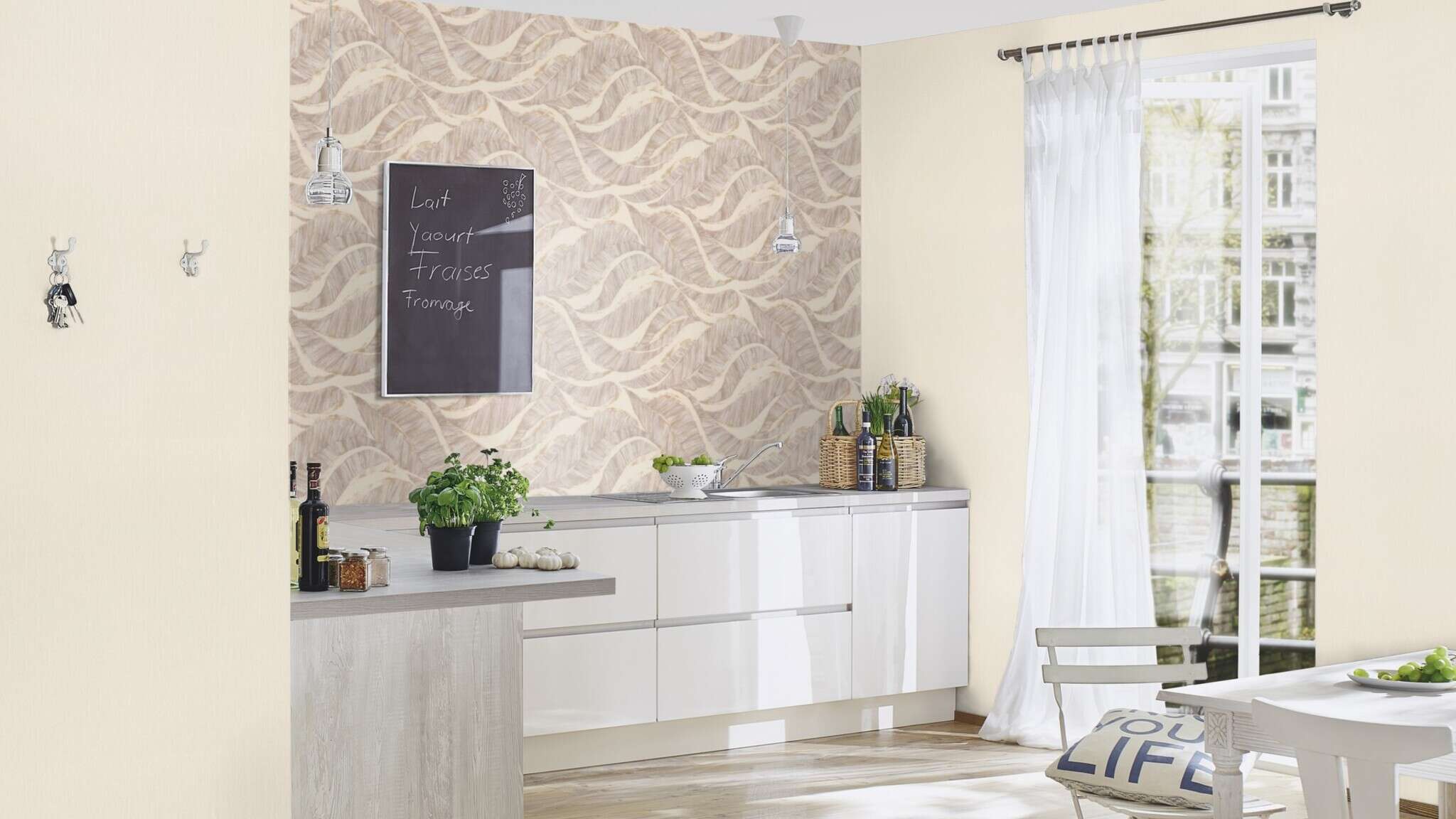 10-979343 Raumsituationen 3 Plain non-woven wallpaper in beige beige pink Wall Textures XL Vol. 3 979343