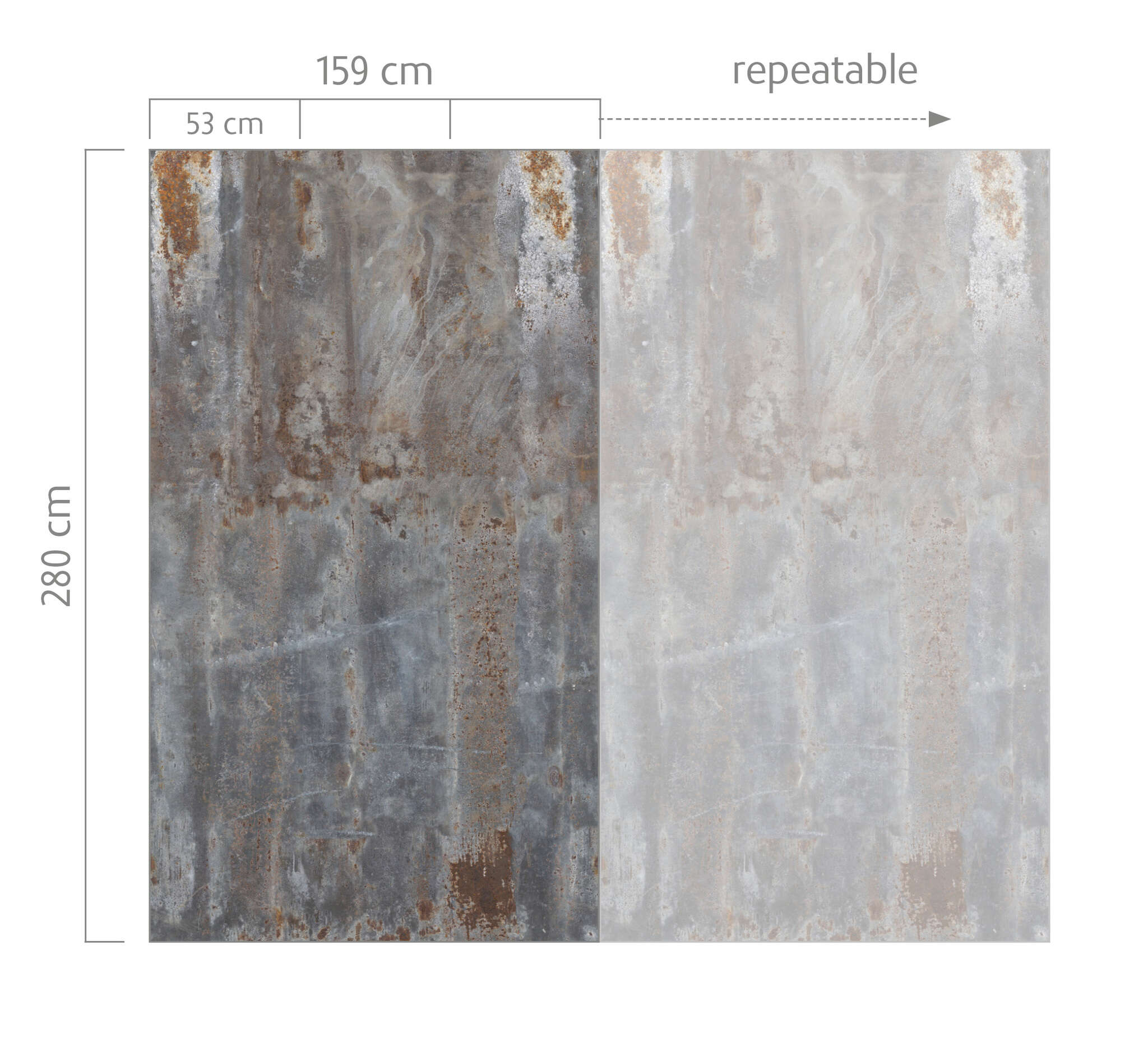 10-368109 Bildauschnitt 1 Wall mural with metal look in grey-brown Factory VI 368109