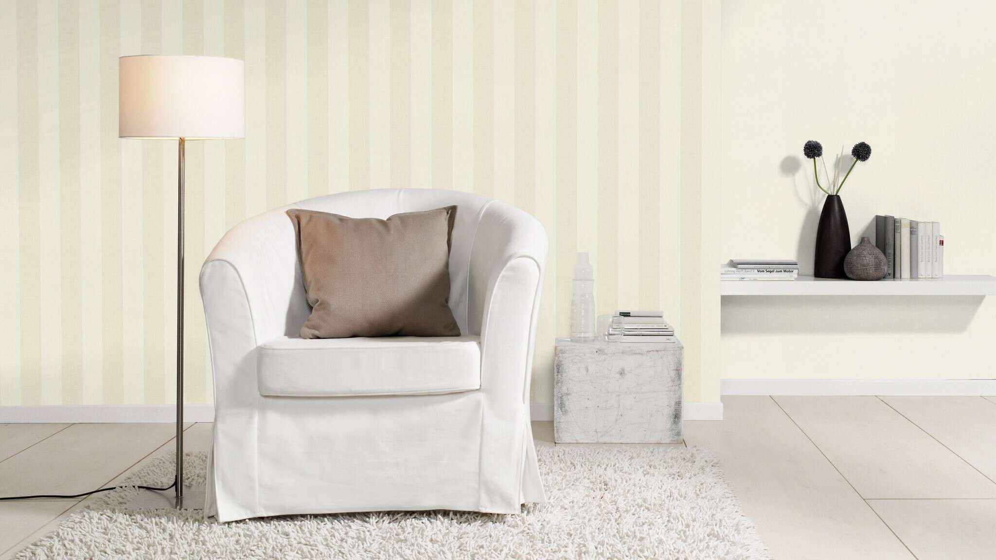 10-424102 Raumsituationen 5 Non-woven wallpaper in beige-light beige Selection 424102