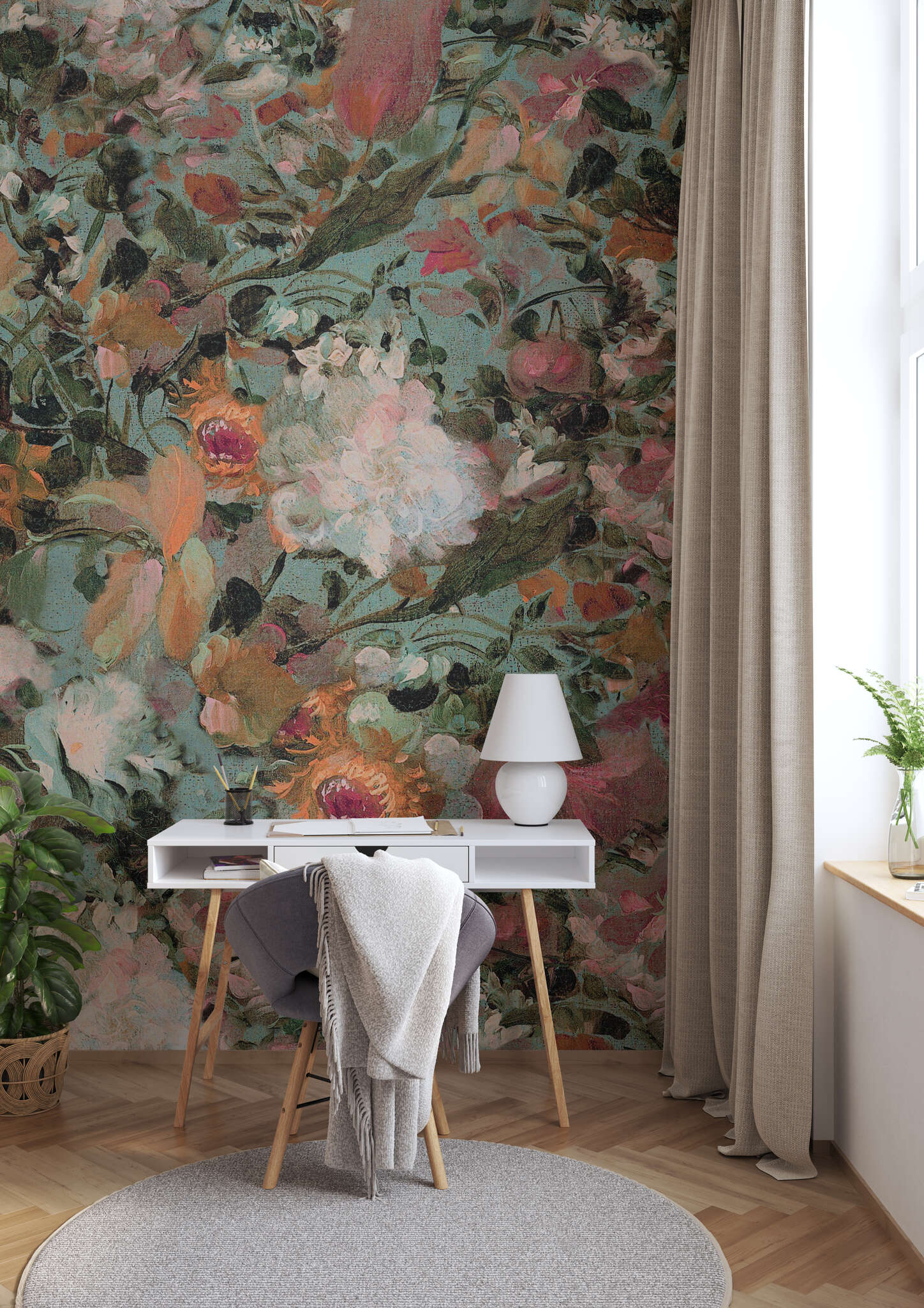 10-363586 Raumsituationen 1 Wall mural 363586 with flowers in vintage look