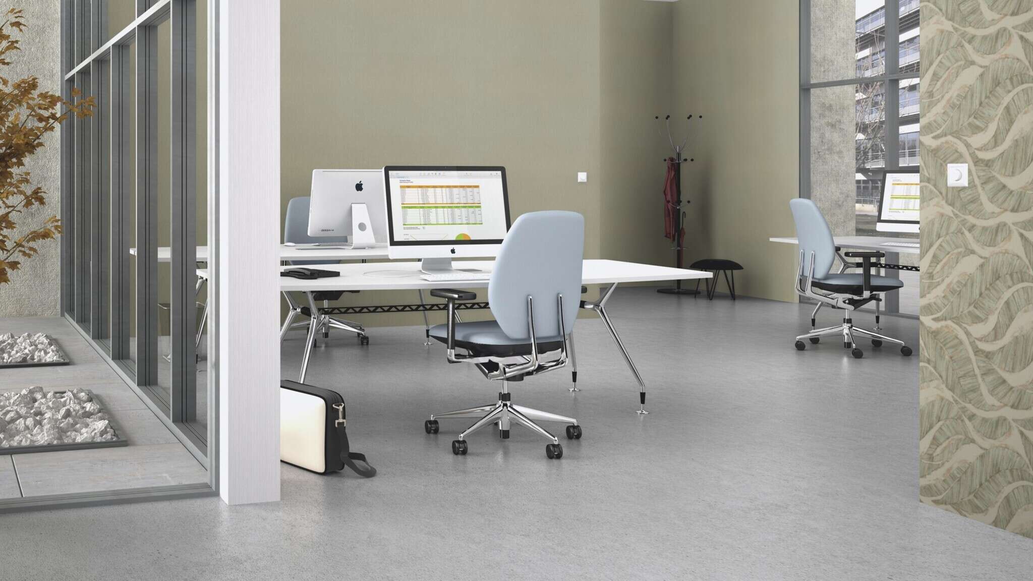 10-979398 Raumsituationen 3 Plain non-woven wallpaper in olive-olive green Wall Textures XL Vol. 3 979398