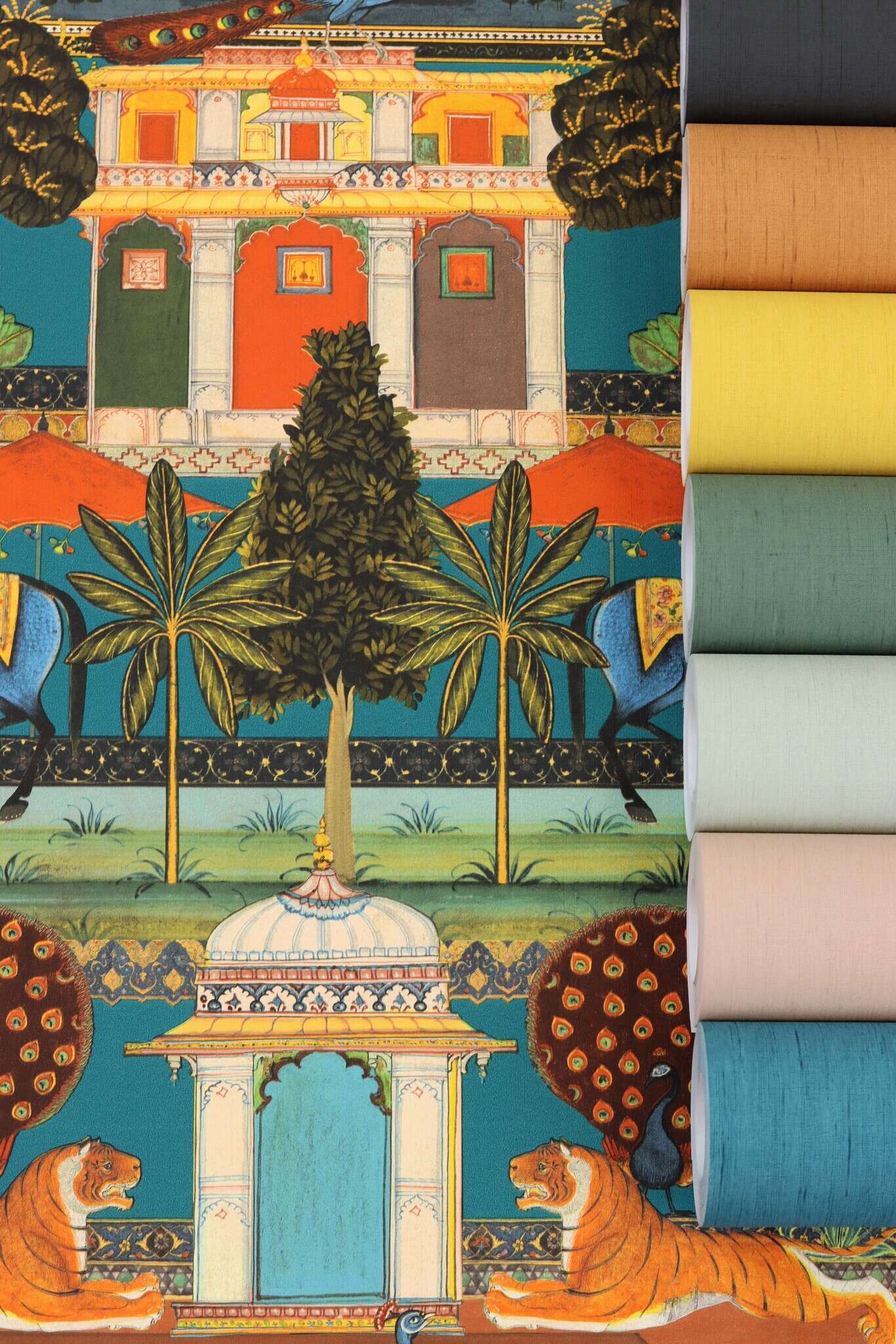 10-746198 Detailaufnahmen 3 Detailed image of Single-colour wallpaper with a textile texture