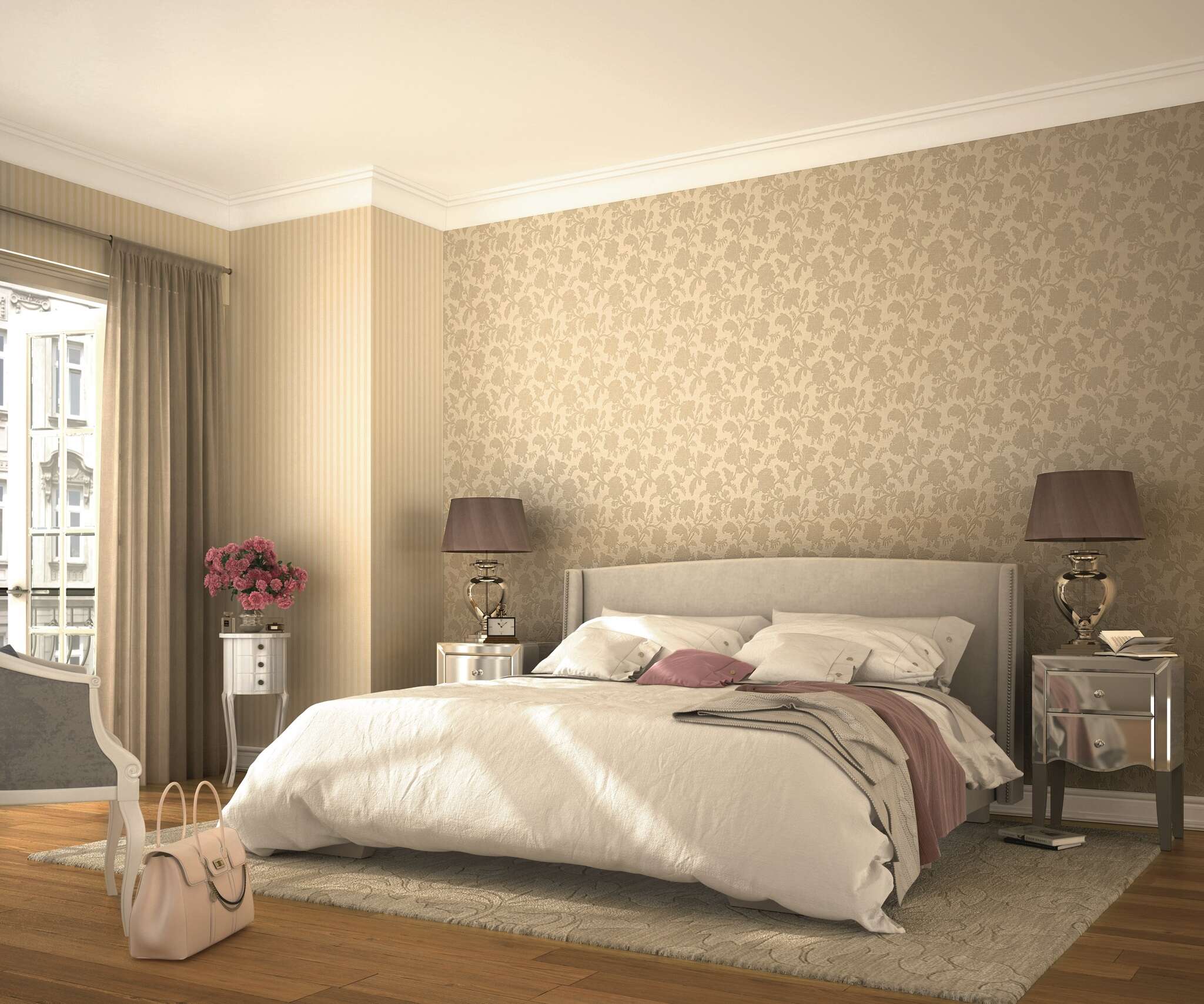 10-515336 Raumbilder 1 Room with Wallpaper with stripes