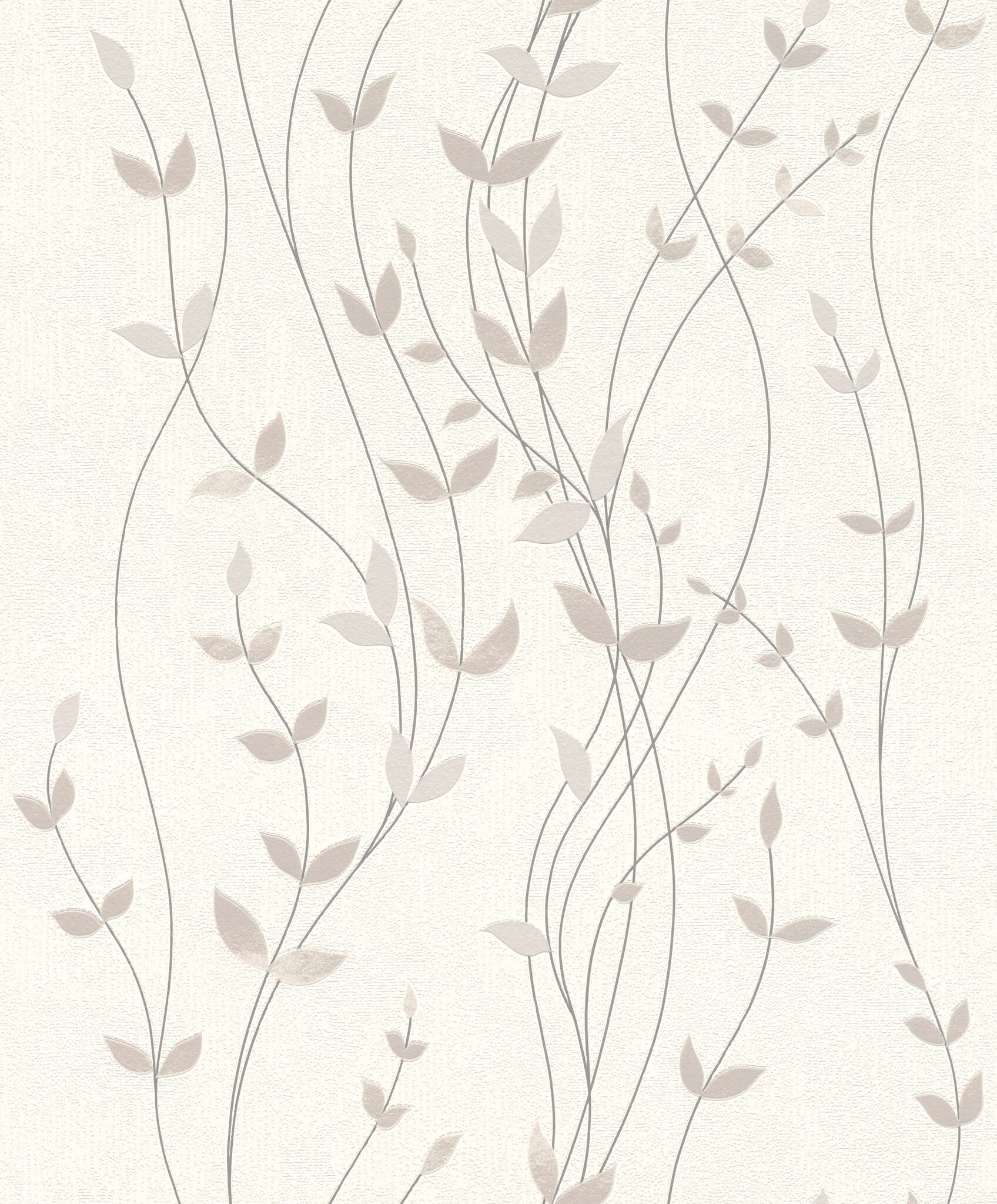 10-416022 Artikelscan 1 Papier peint intissé avec un motif fin de vrilles courbes beige sur fond clair.