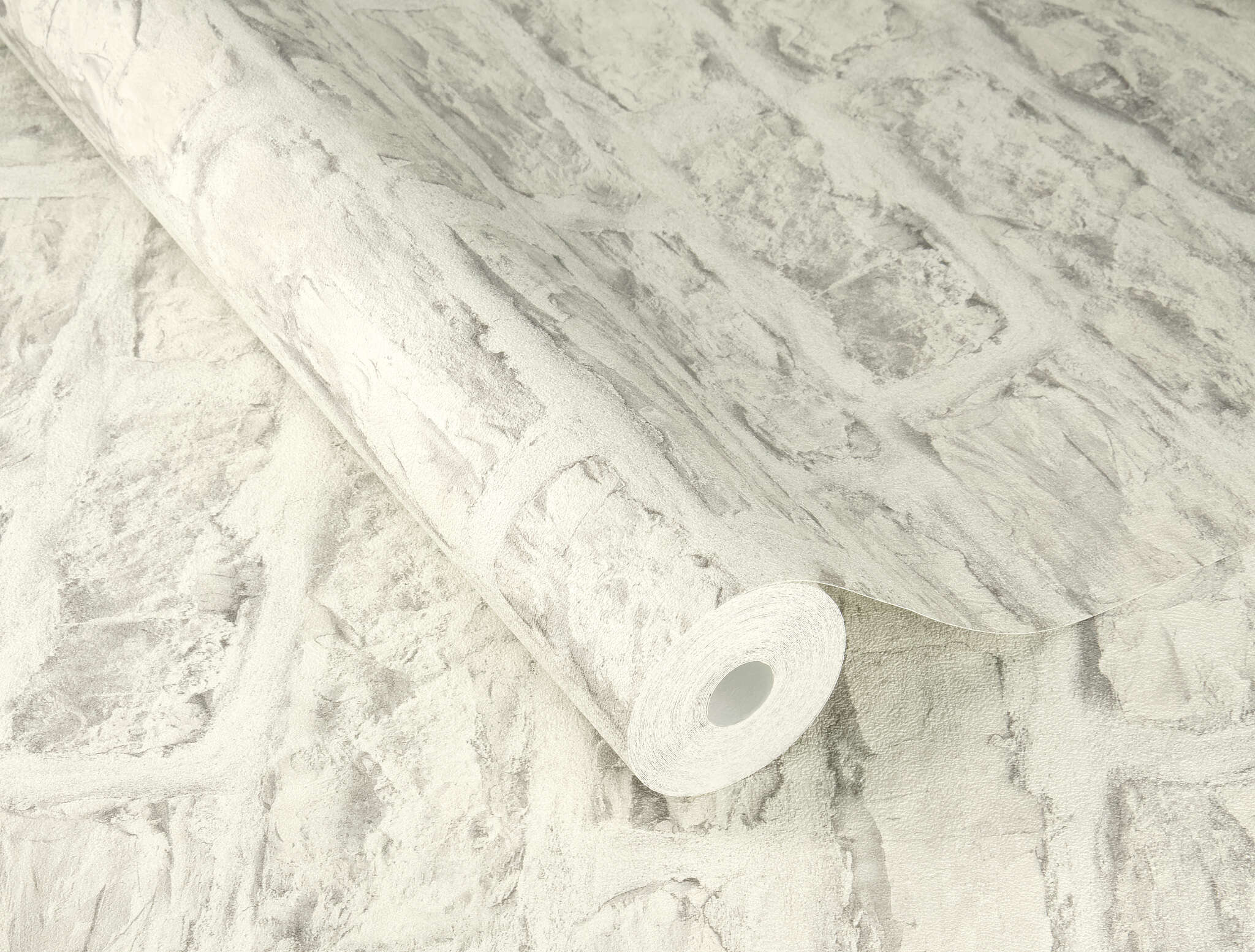 10-498318 Detailaufnahmen 1 Stone-effect wallpaper in white Factory VI Brick 498318