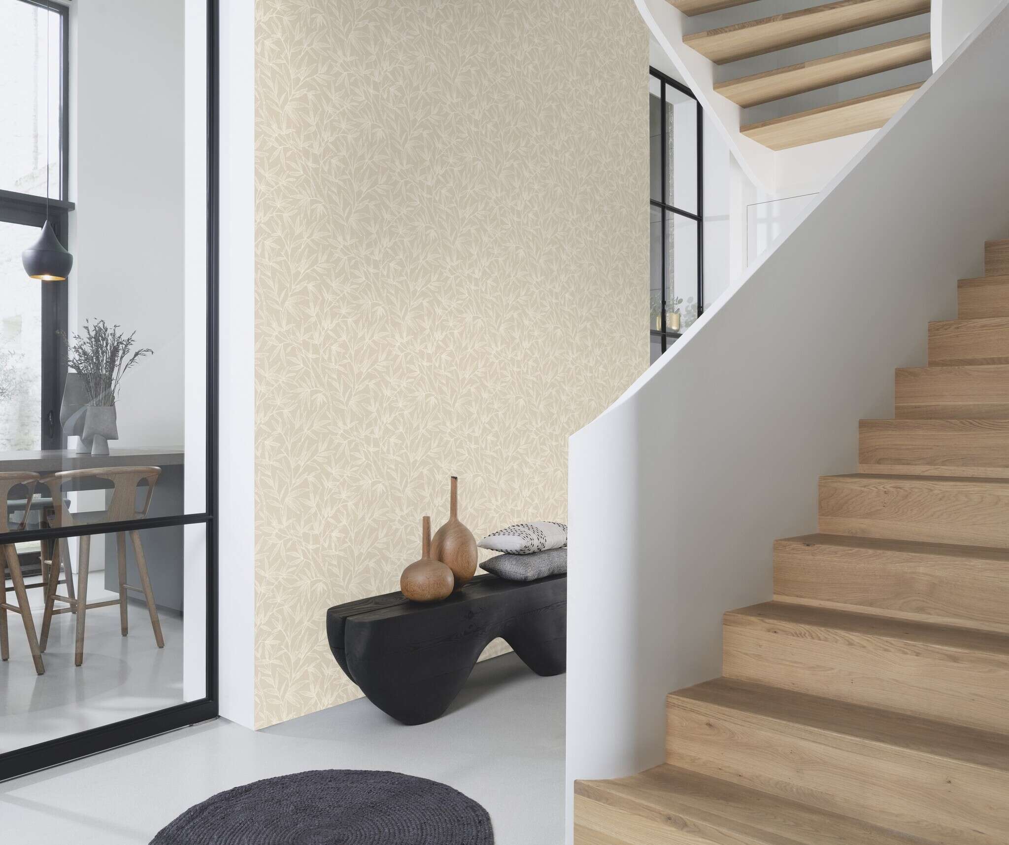 10-983173 Raumsituationen 2 Non-woven wallpaper in beige-petrol Novella XL 983173