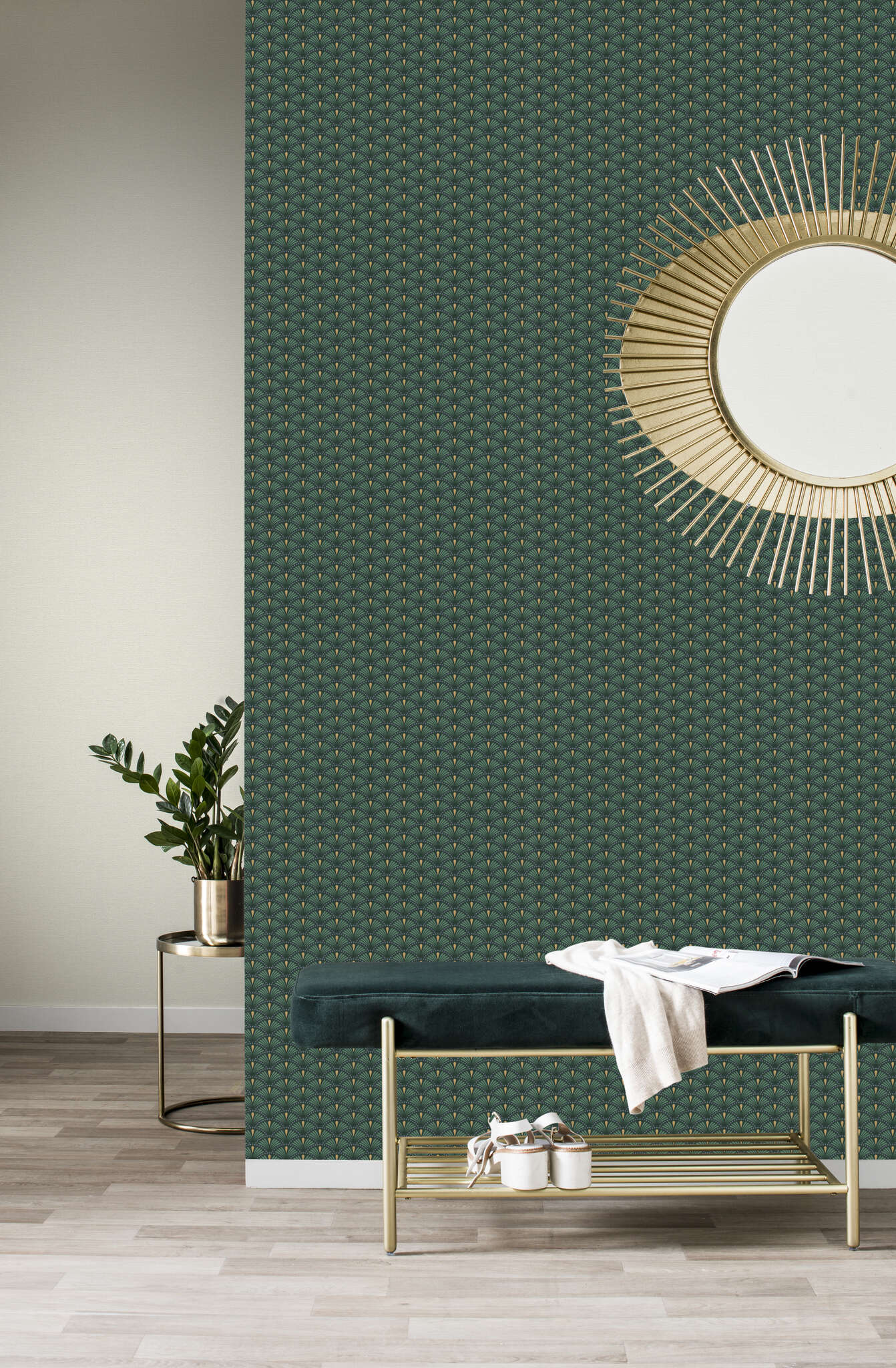 10-637915 Raumsituationen 1 Non-woven wallpaper in green Selection vinyl/non-woven 637915