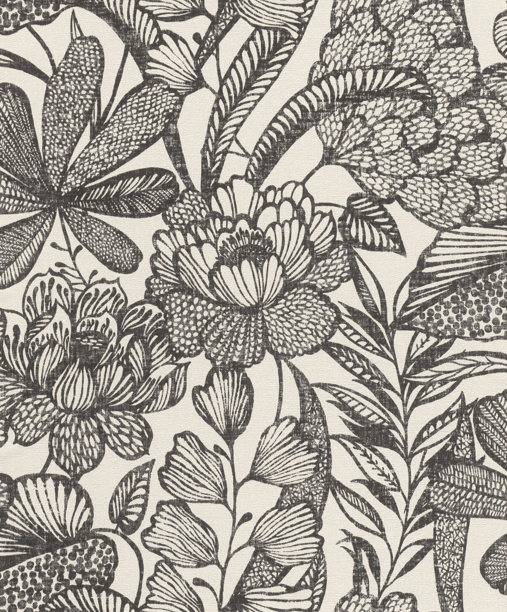 10-555325 Artikelscan 1 Botanische Tapete mit großen Pflanzen und Blättern