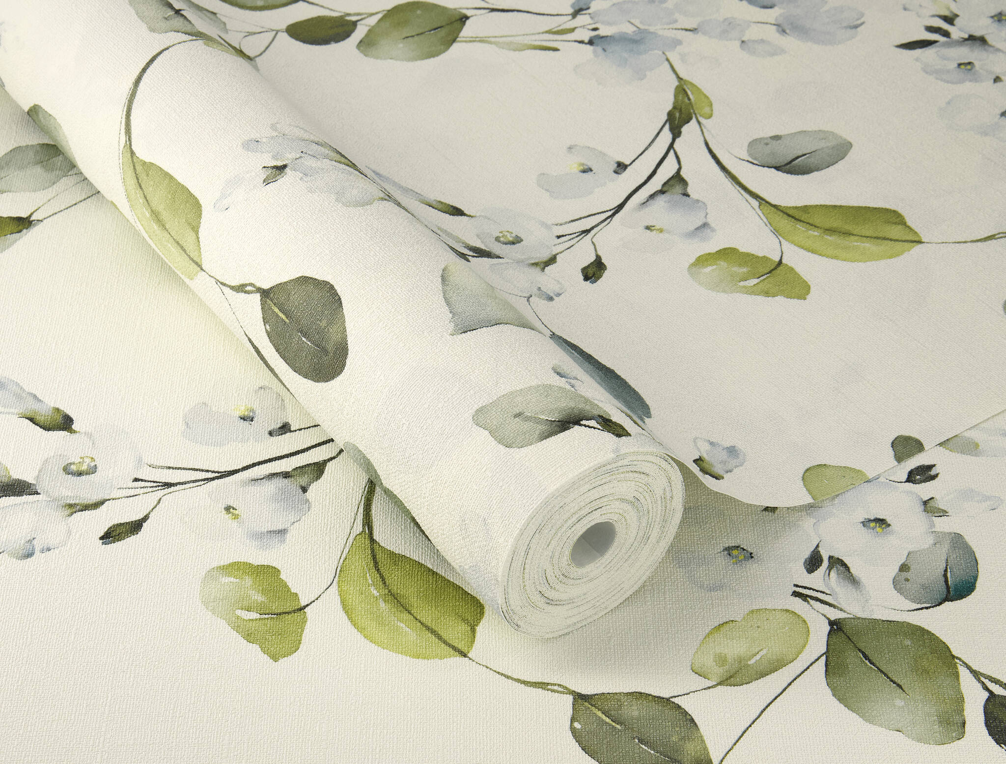 10-582222 Detailaufnahmen 1 Non-woven blossom wallpaper in blue Selection vinyl/non-woven 582222