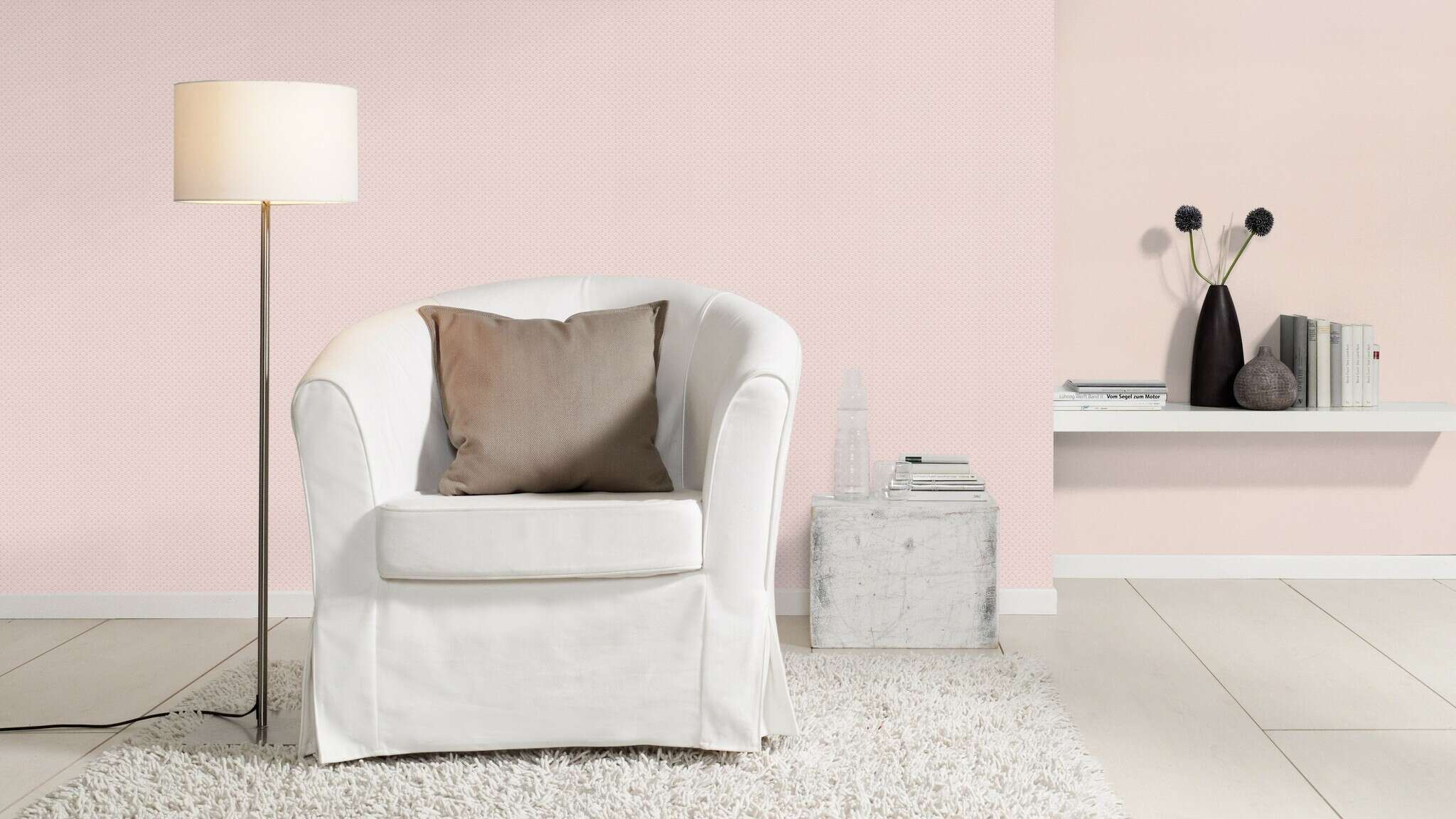 10-506778 Raumsituationen 2 Check non-woven wallpaper in pink-pale pink Selection 506778