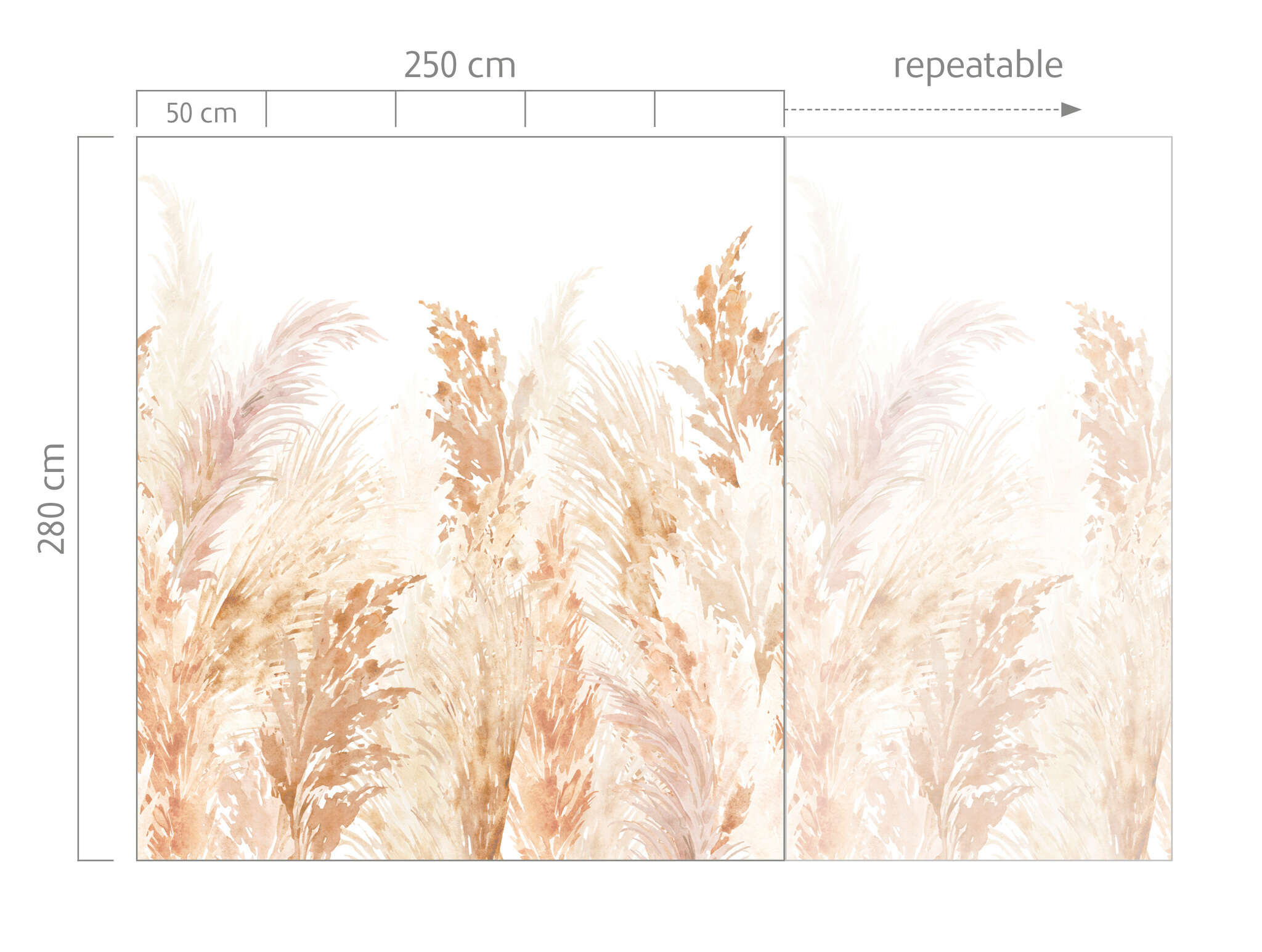 10-300073 Bildauschnitt 1 Wall mural Pampas in Brown | Roomblush - RB470