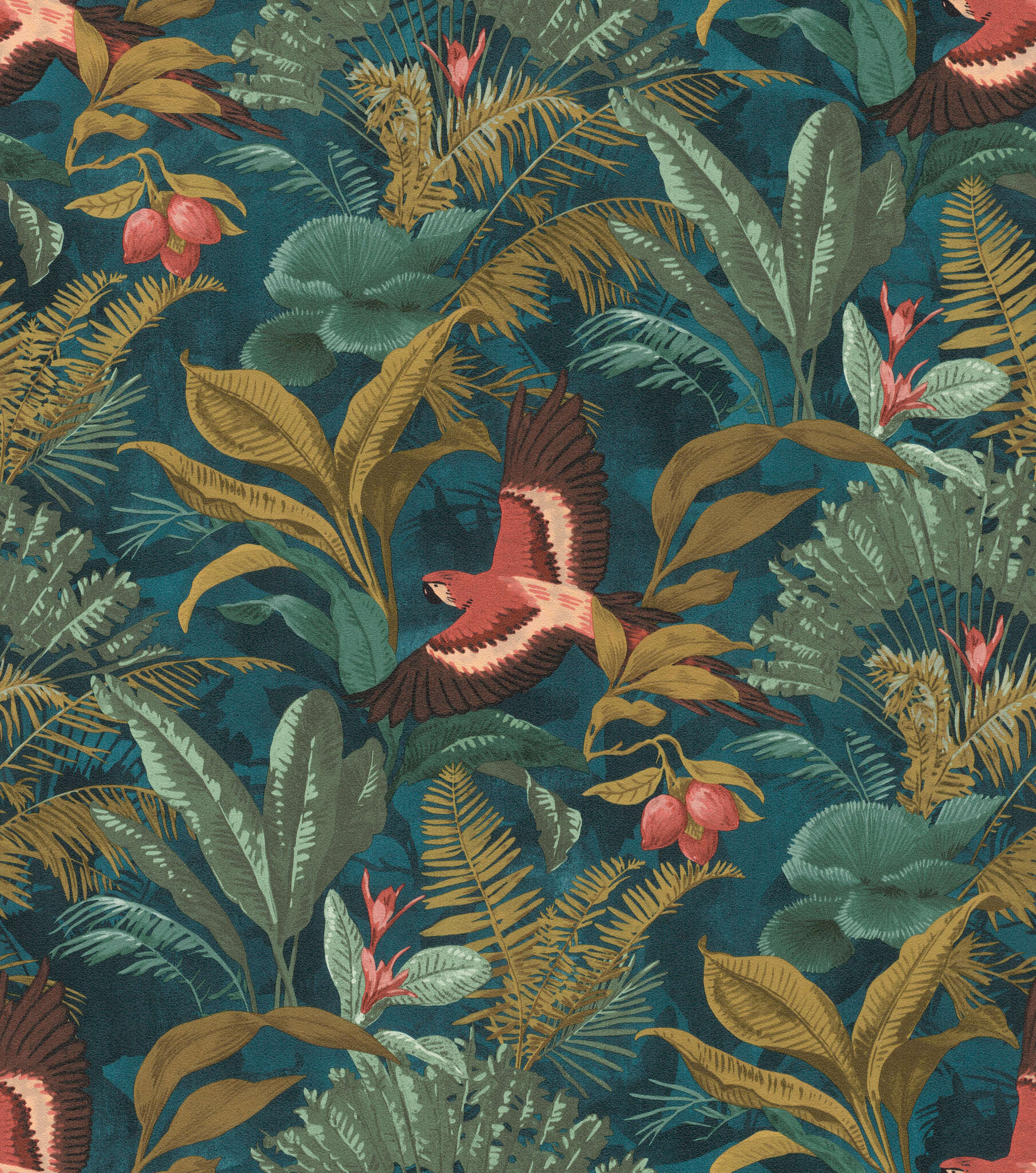 10-639216 Artikelscan 1 Exotic wallpaper with tropical plants and parrots