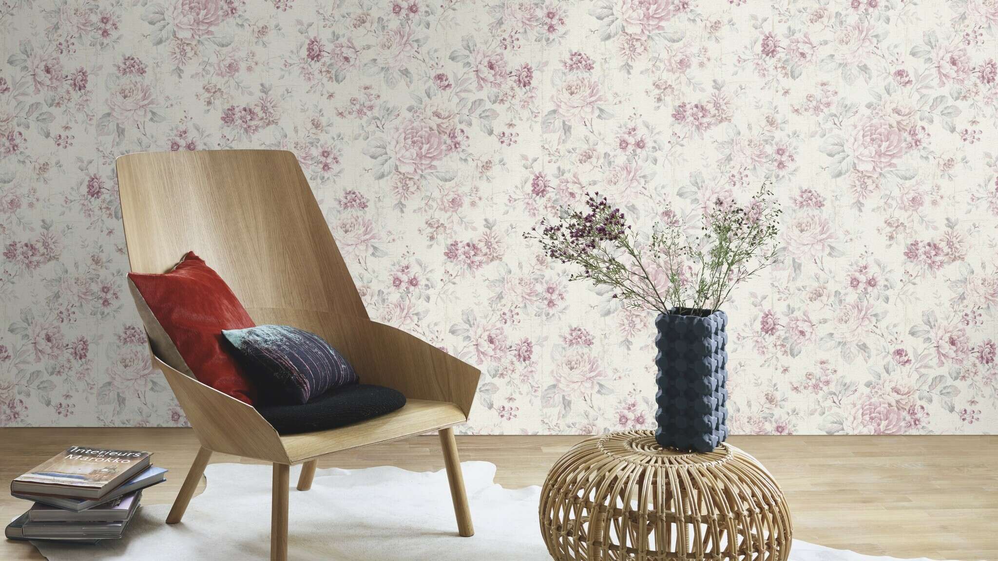 10-516029 Raumsituationen 1 Vliestapete Vintage Rosen 516029