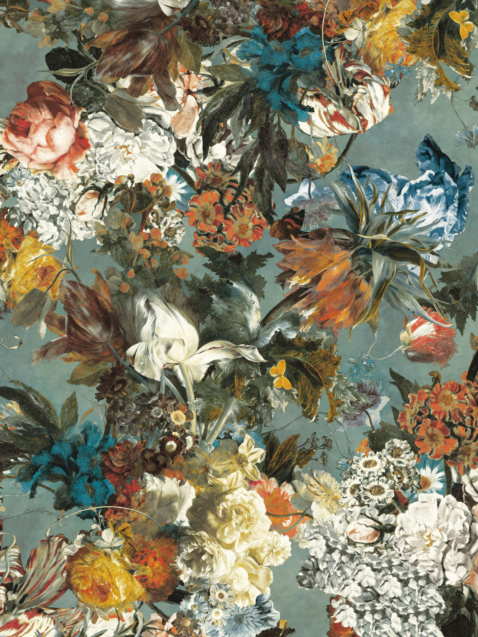 Fototapete Blumen 606867 Grün Fototapete Passepartout 606867 mit Blumen