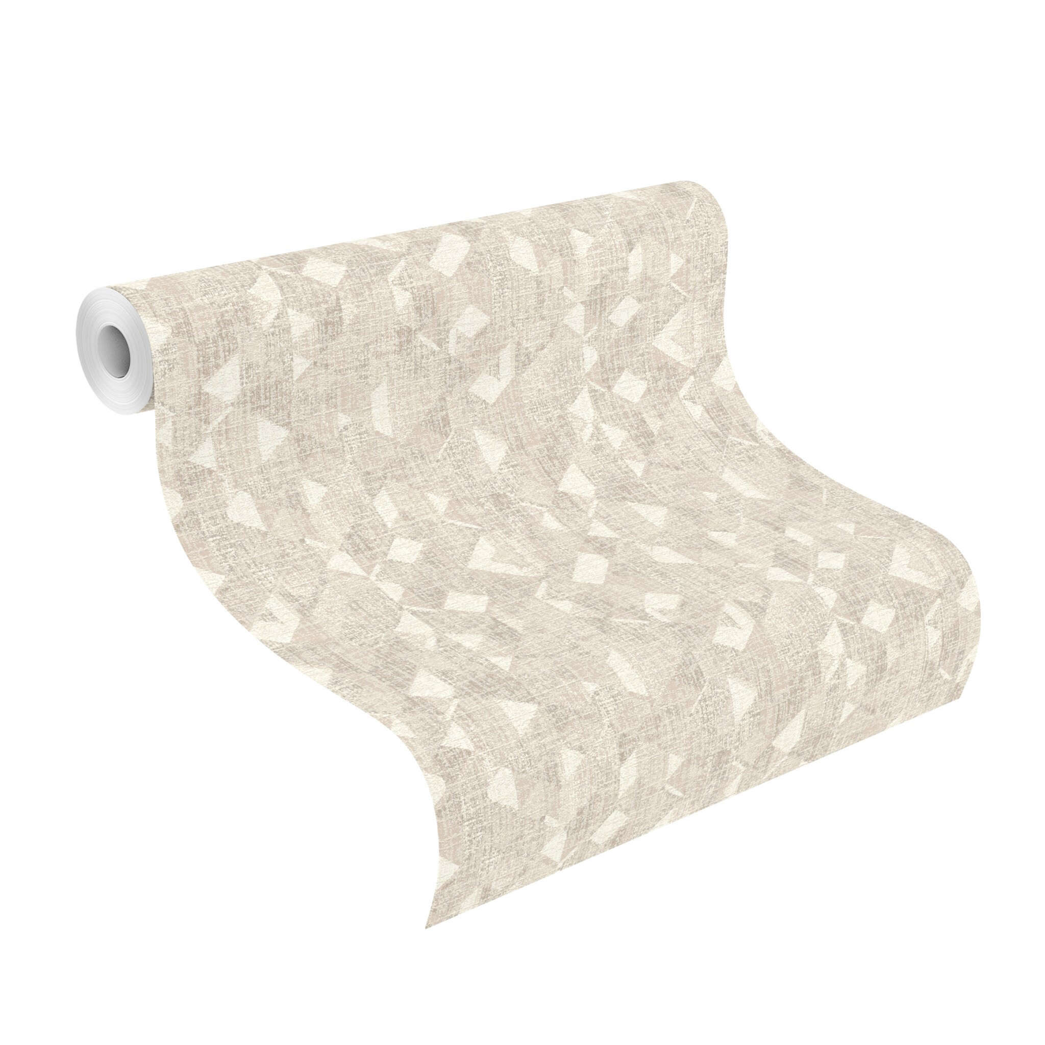10-654226 Rolle abgerollt 1 Graphic non-woven wallpaper in beige-greige Welcome Home 654226