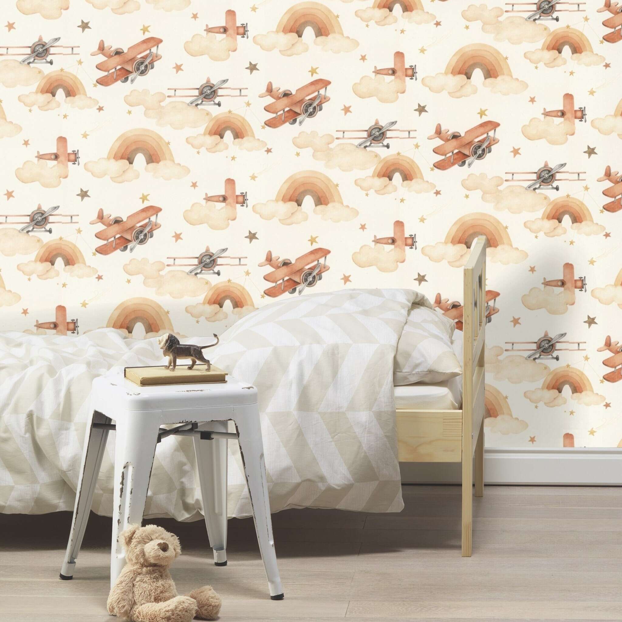 10-301557 Raumsituationen 4 Non-woven wallpaper in beige Kids World II 301557