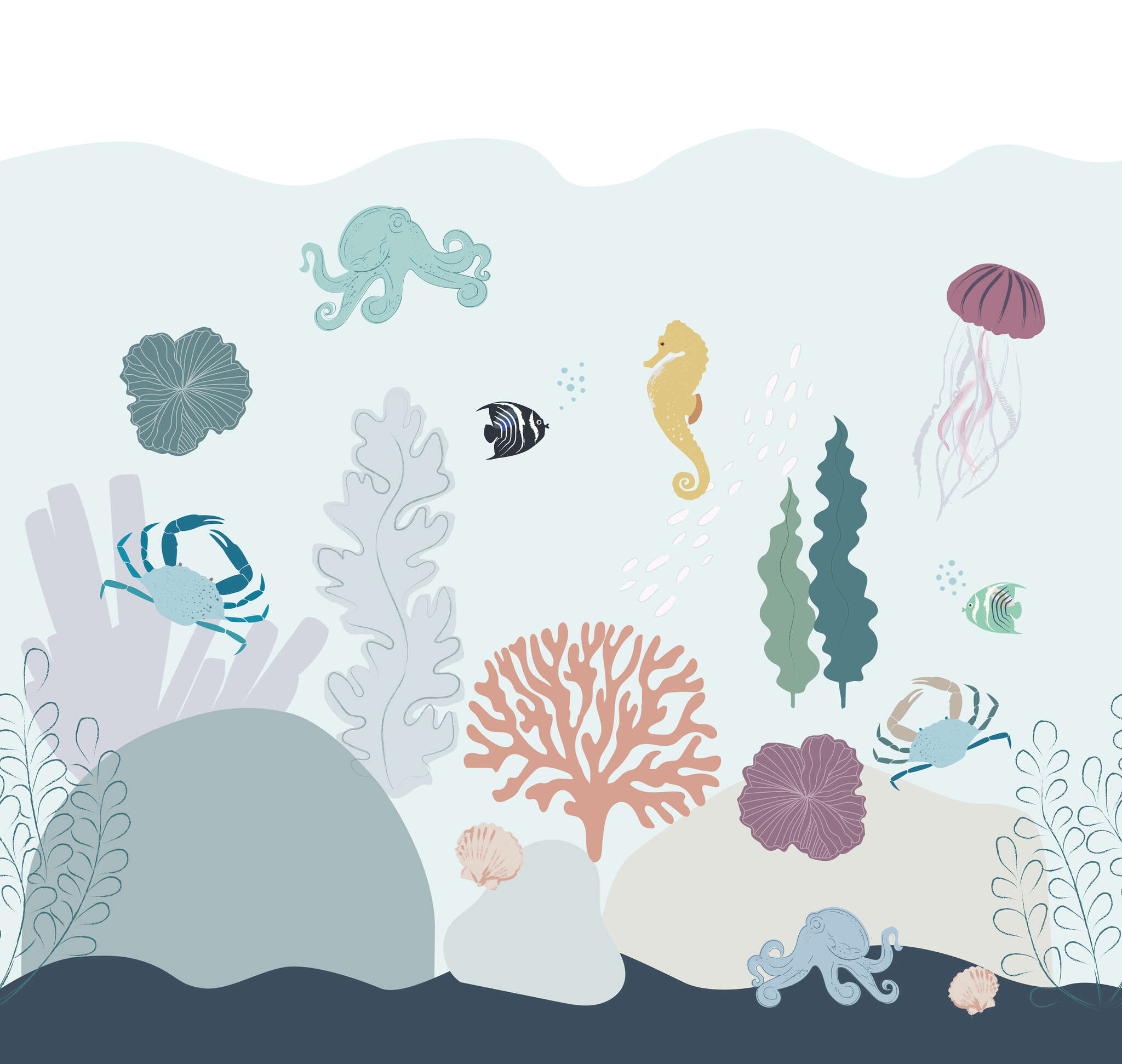 10-300059 Artikelscan 1 Wall mural Sealife in Blue | Roomblush - RB354