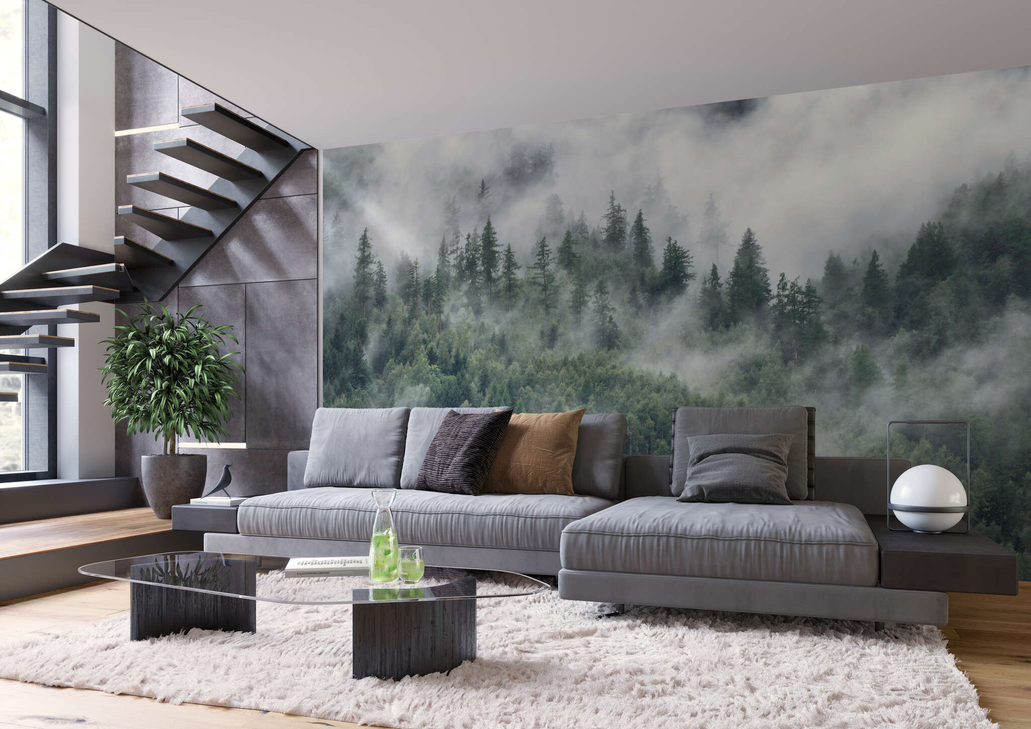 10-360028 Raumsituationen 2 Wall mural with forest motif 360028