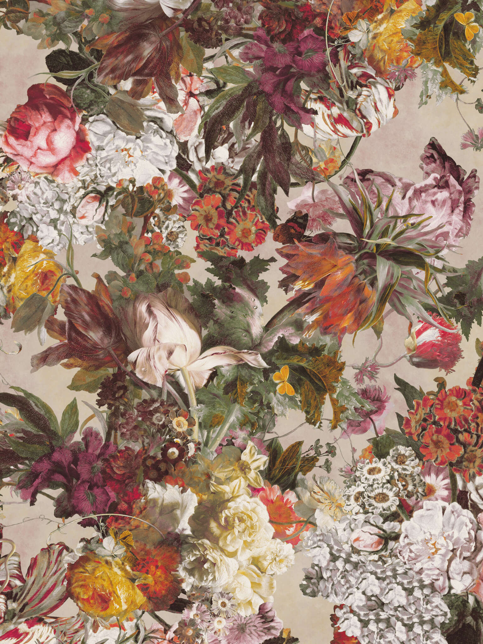 Fototapete Blumen 606850 Beige Passepartout photo wallpaper 606850