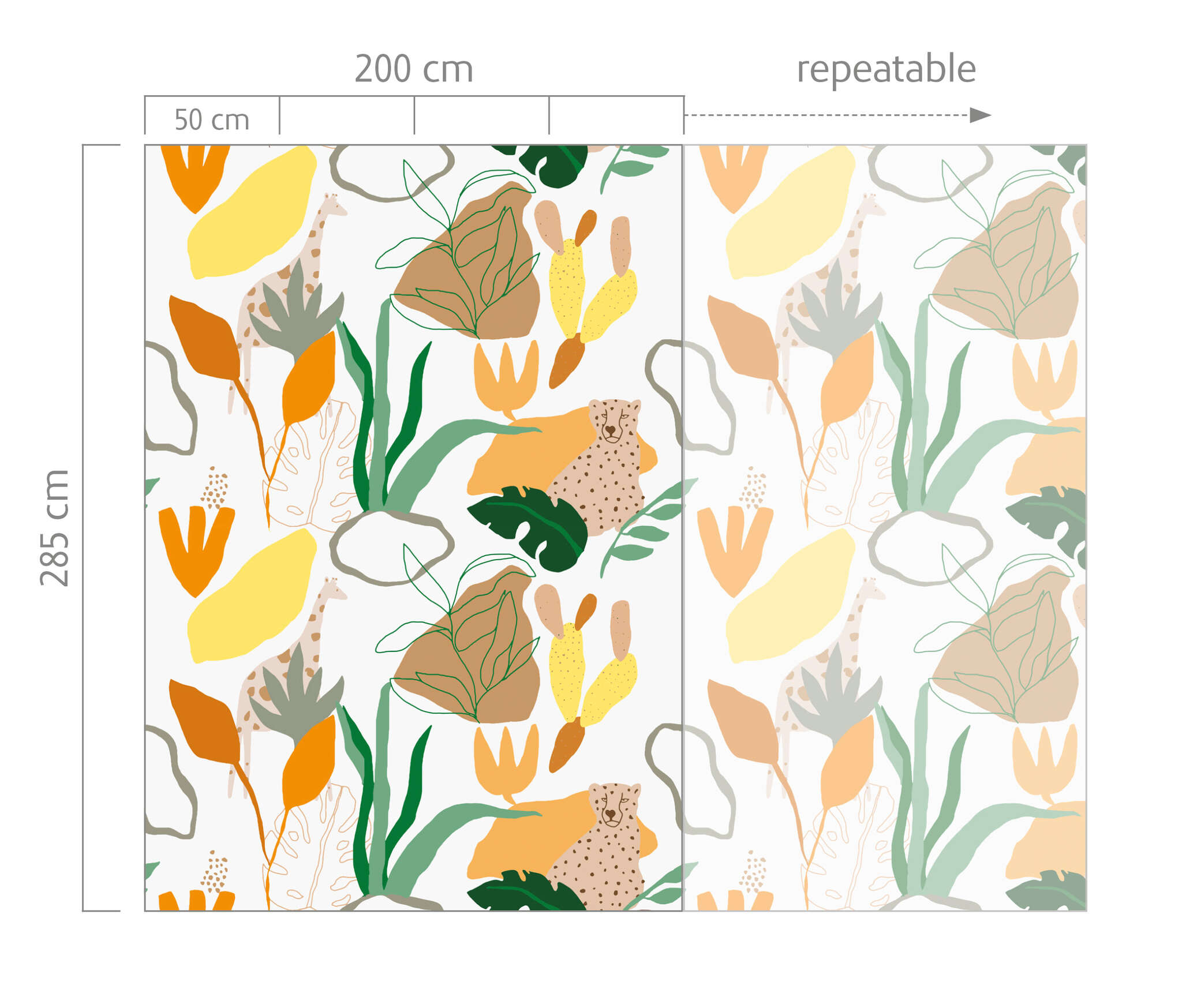 10-300196 Bildauschnitt 1 Wall mural Safari in Orange | Roomblush - RB379
