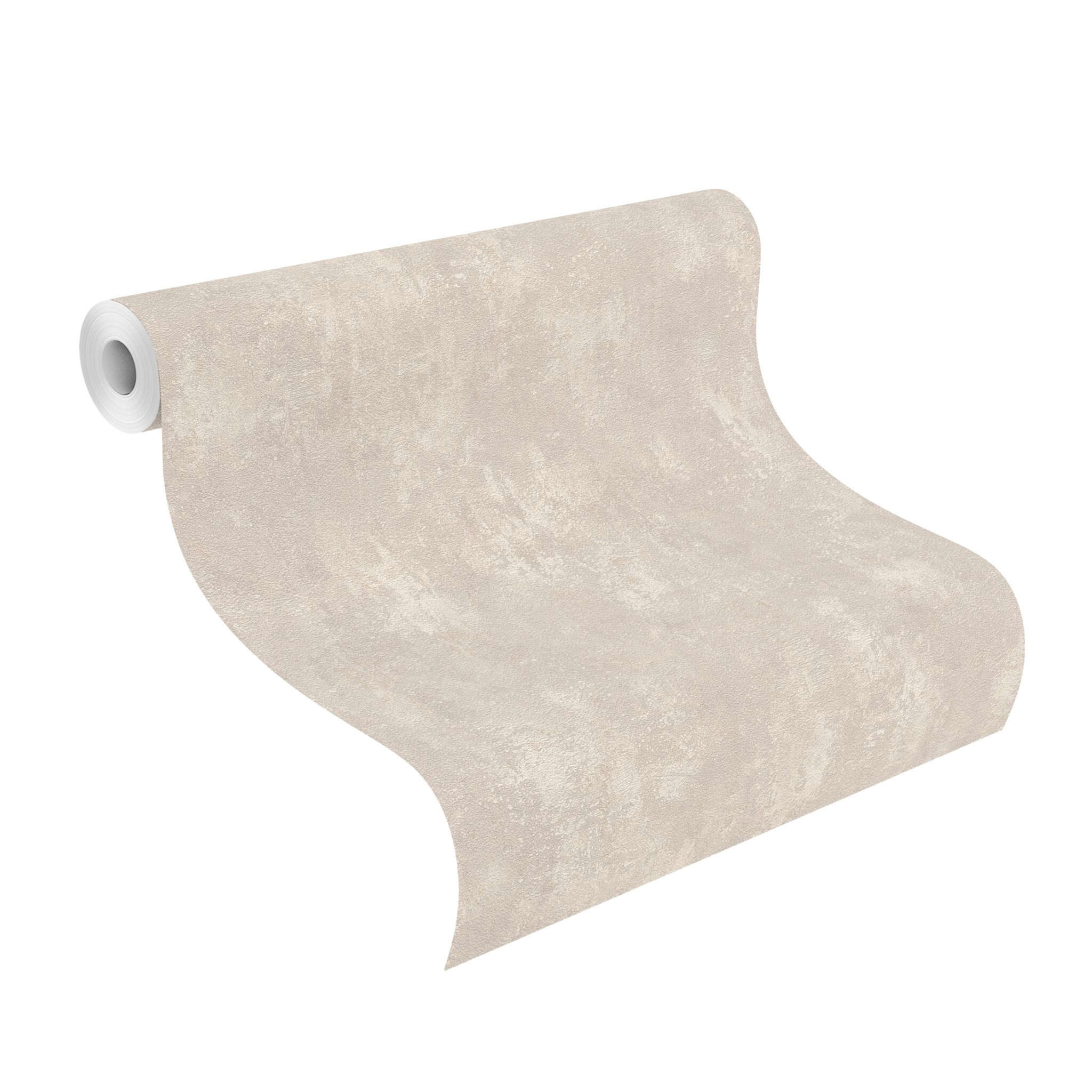 10-609059 Rolle abgerollt 1 Unrolled wallpaper roll with Single-colour wallpaper with concrete look