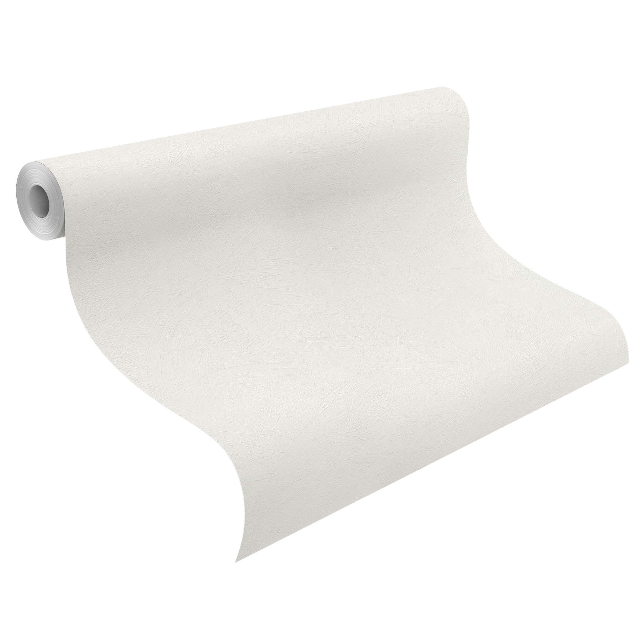 10-870619 Rolle abgerollt 1 Plaster texture non-woven wallpaper in white-pure white fine non-woven 870619
