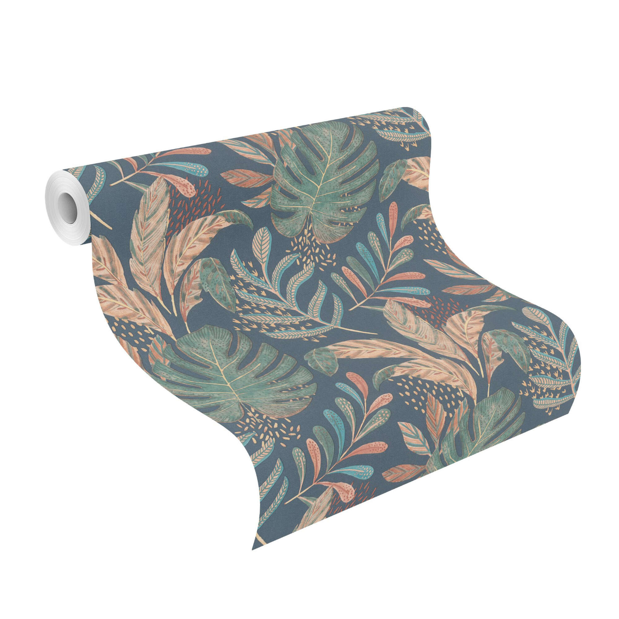 10-464306 Rolle abgerollt 1 Papier peint intissé bleu-nuit Selection vinyle/intissé 464306