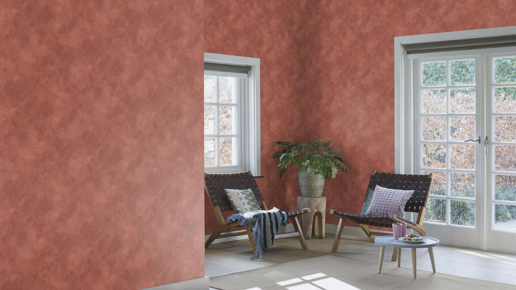 10-417050 Raumsituationen 2 Non-woven wallpaper in brown-terra Selection 417050