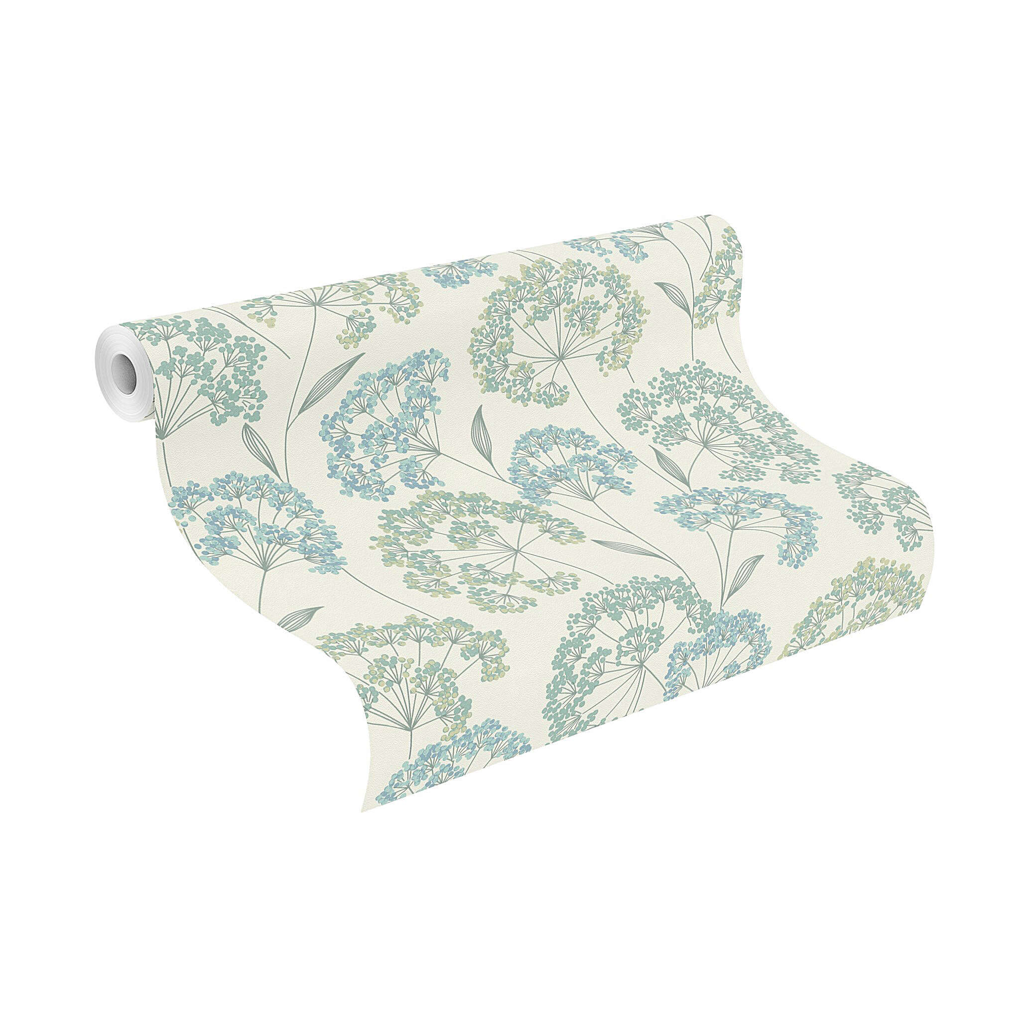 10-793314 Rolle abgerollt 1 Rollenabbildung mit Botanische Tapete mit Blüten und Pflanzen