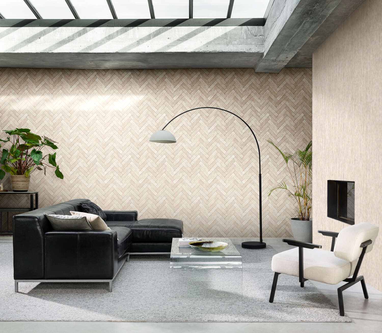 10-844337 Raumbilder 1 Une chambre avec Papier peint uni avec texture fil
