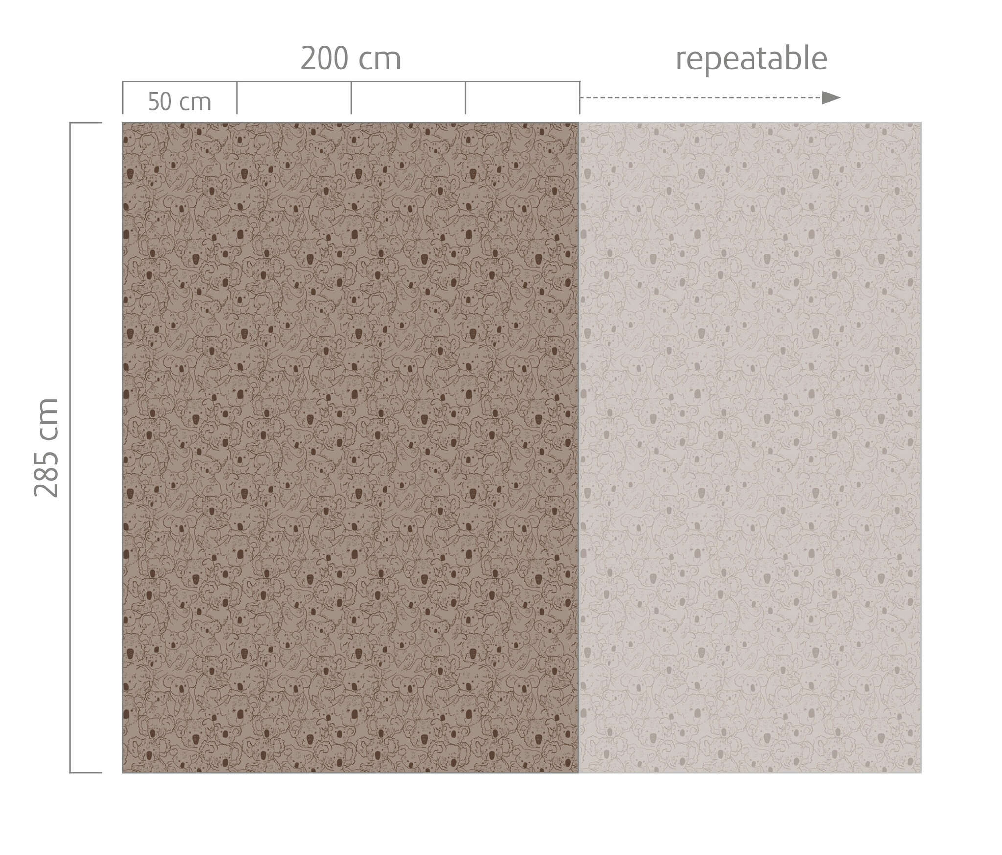 10-300205 Bildauschnitt 1 Wall mural Koala in Brown | Roomblush - RB309