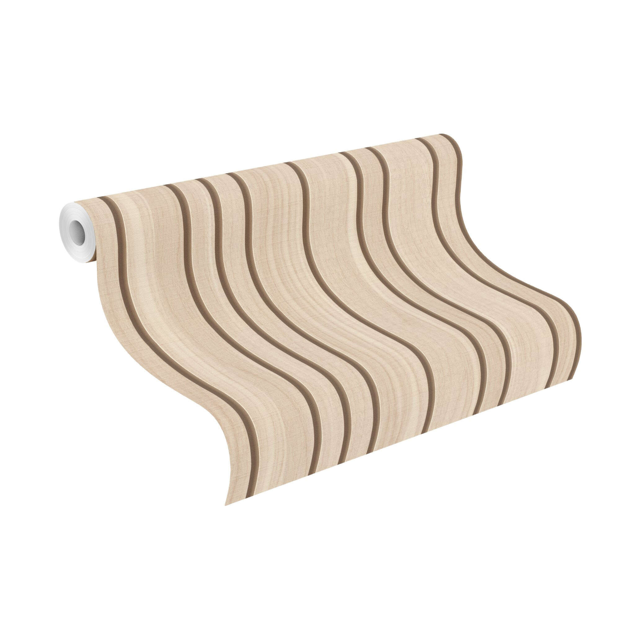 10-795783 Rolle abgerollt 1 Holzoptik Vliestapete in Beige #followusaround 795783