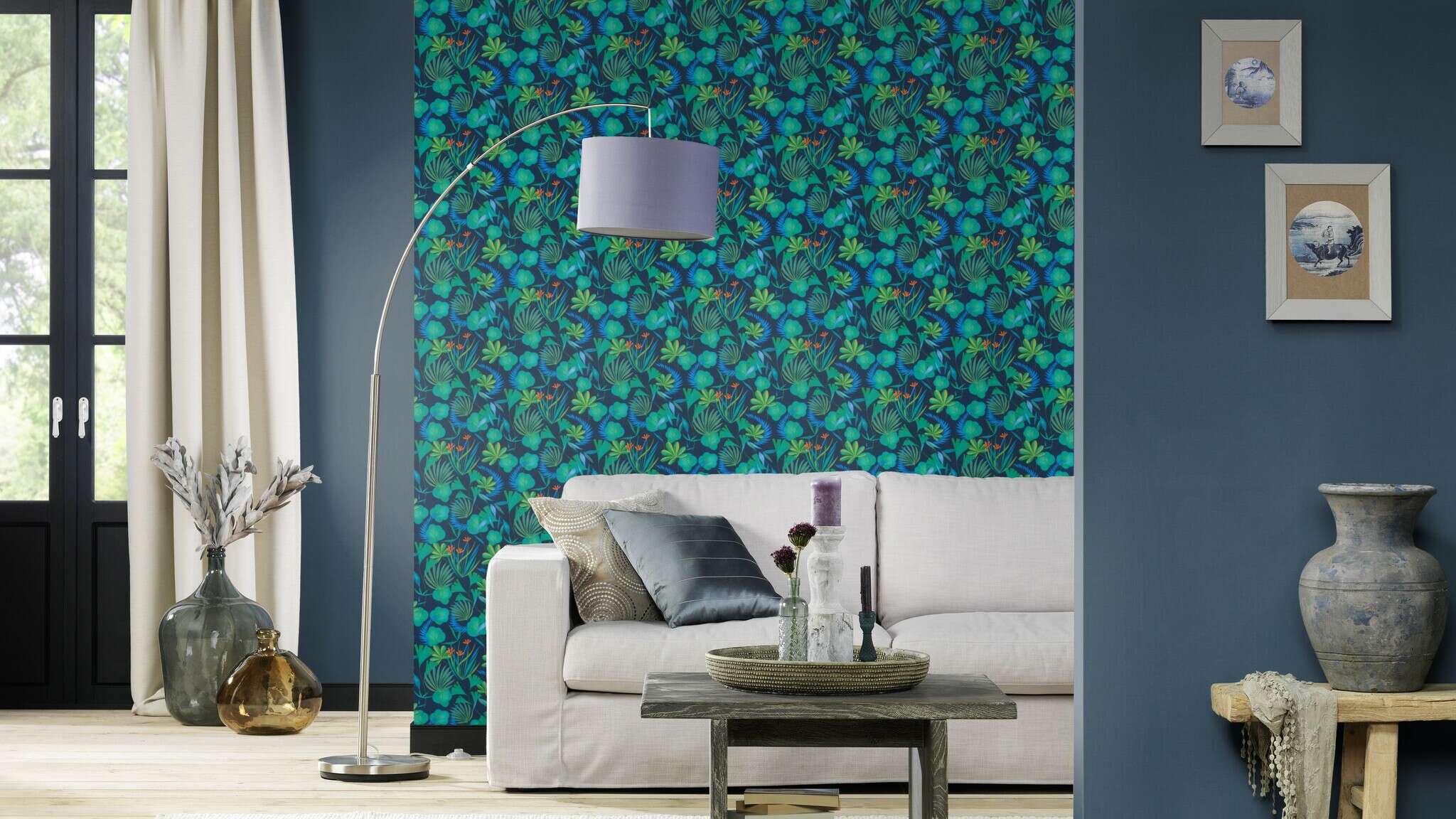 10-466607 Raumsituationen 1 Vliestapete in Blau-Azurblau Selection Vinyl/Vlies 466607