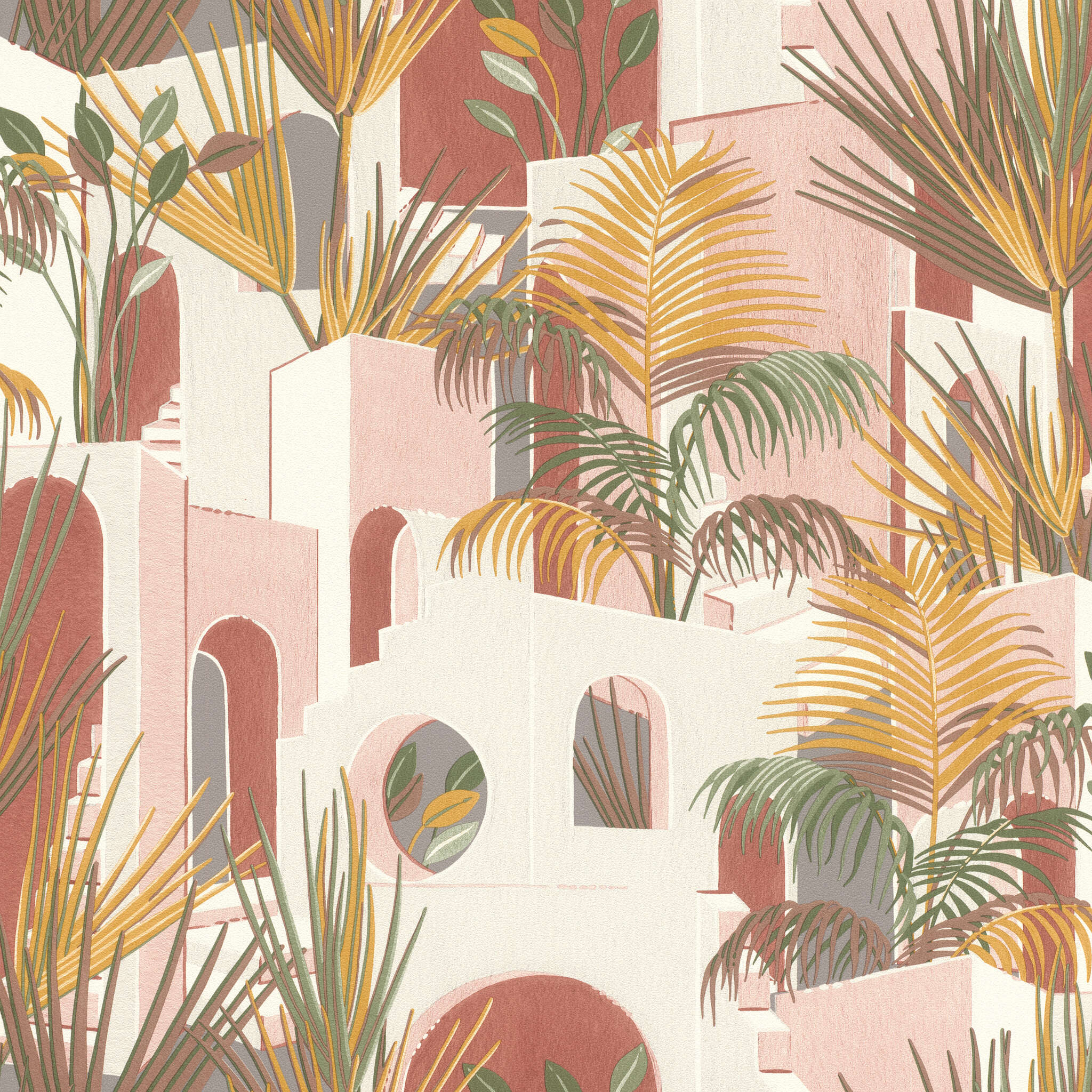10-689105 Artikelscan 1 Non-woven palm tree wallpaper in brown-terra selection vinyl/non-woven 689105